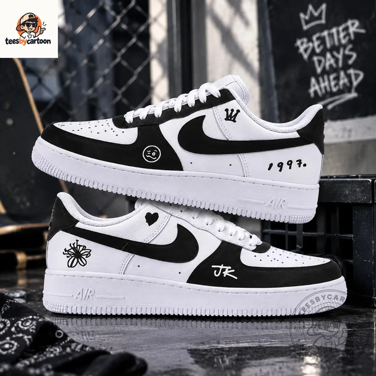 BTS Jung Kook 1997 JK Black White Sneakers 5 BTS Jung Kook 1997 JK Black White Sneakers