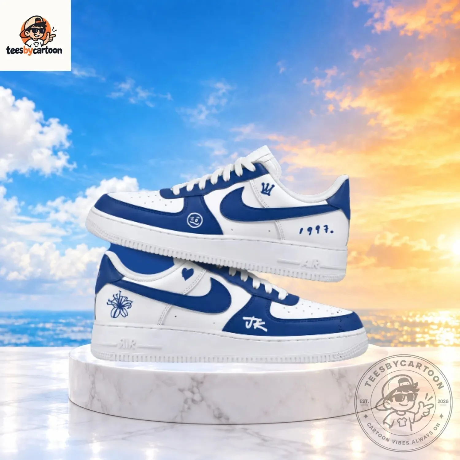 BTS Jung Kook 1997 JK Royal Blue White Sneakers 3 BTS Jung Kook 1997 JK Royal Blue White Sneakers