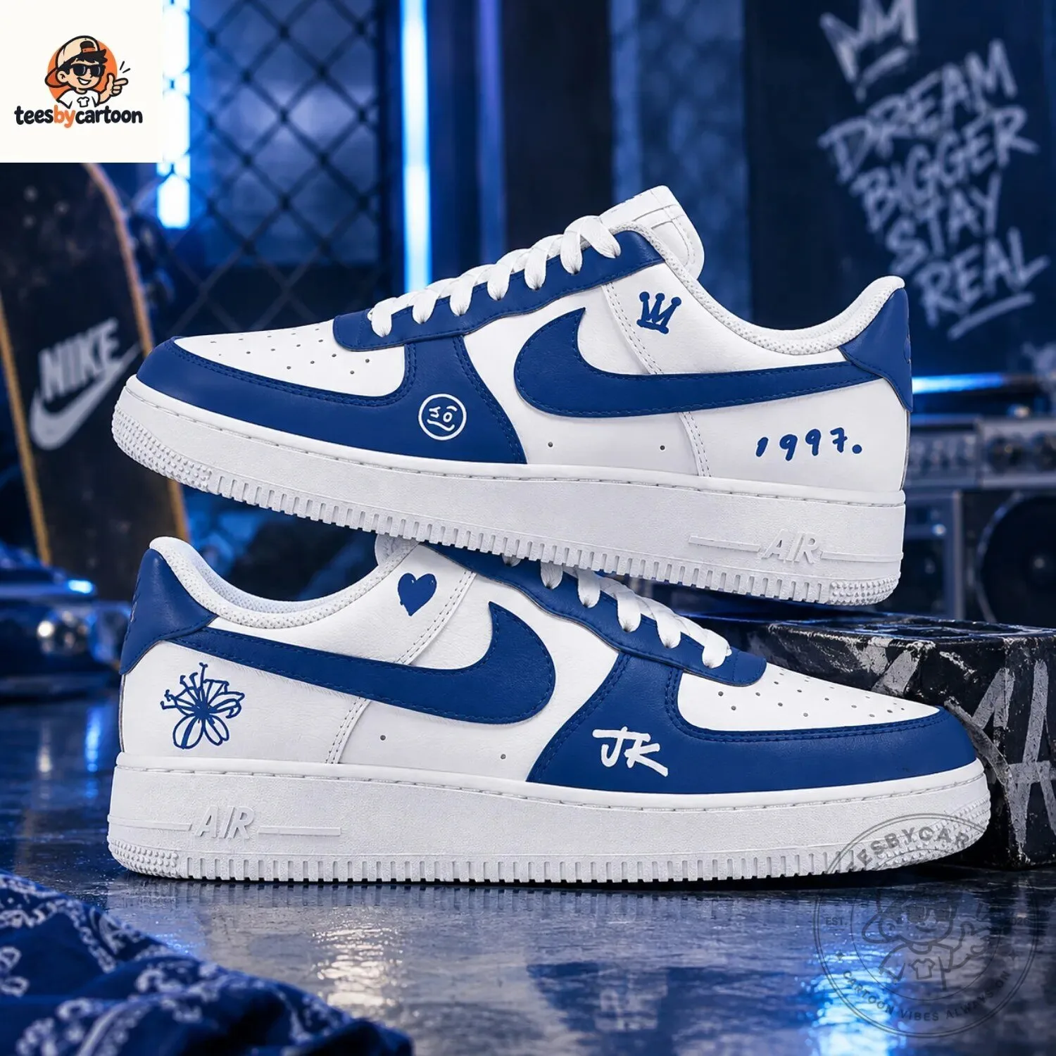BTS Jung Kook 1997 JK Royal Blue White Sneakers 5 BTS Jung Kook 1997 JK Royal Blue White Sneakers