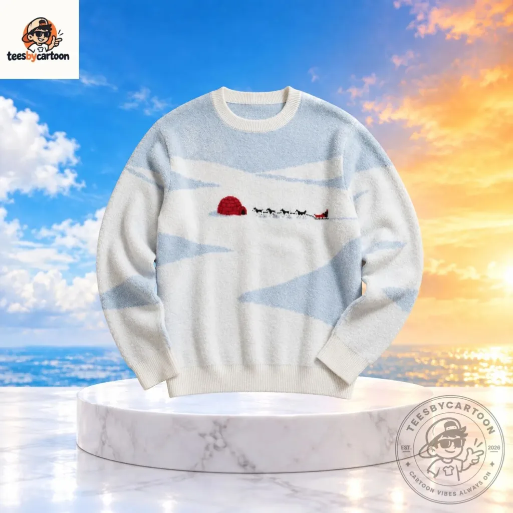 Winter Igloo and Dog Sled Knit Sweater Winter Igloo and Dog Sled Knit Sweater