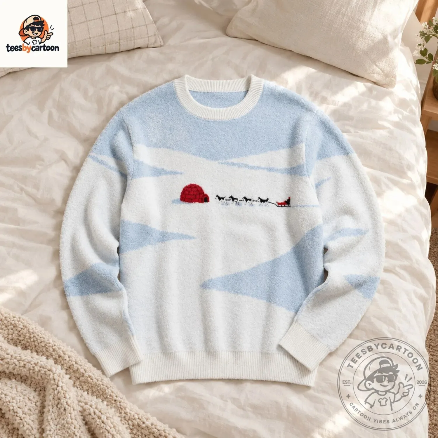 Winter Igloo and Dog Sled Knit Sweater 4 Winter Igloo and Dog Sled Knit Sweater