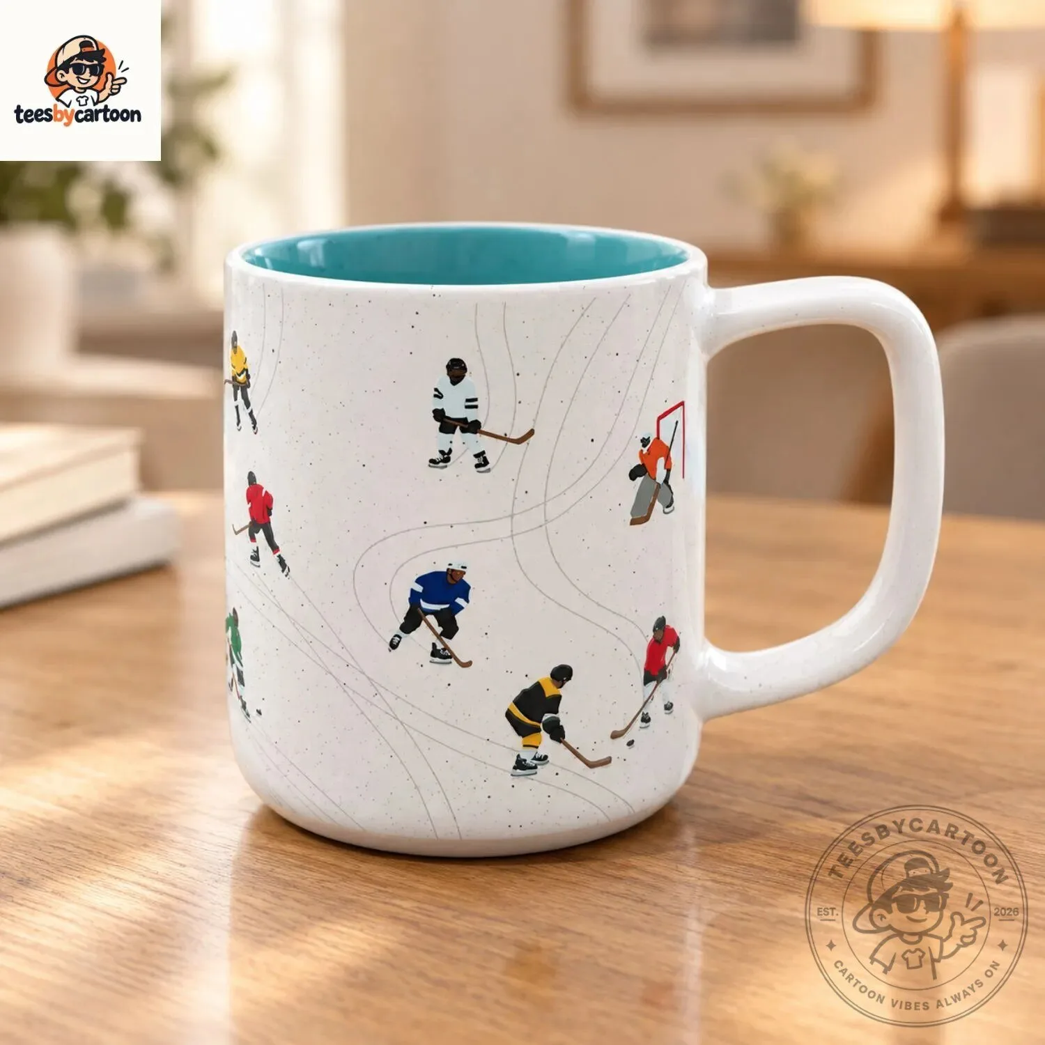 Ice Hockey Players Pattern Ceramic Mug 3 Ice Hockey Players Pattern Ceramic Mug