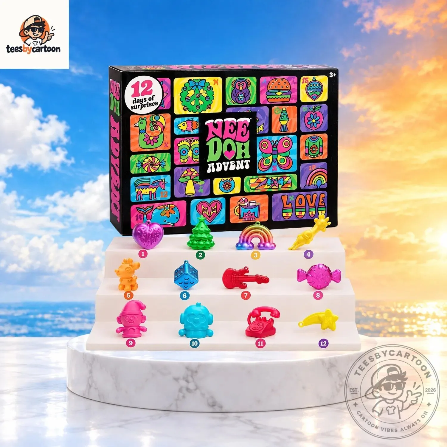 NeeDoh Squishy Toy 12 Days of Christmas Advent Calendar