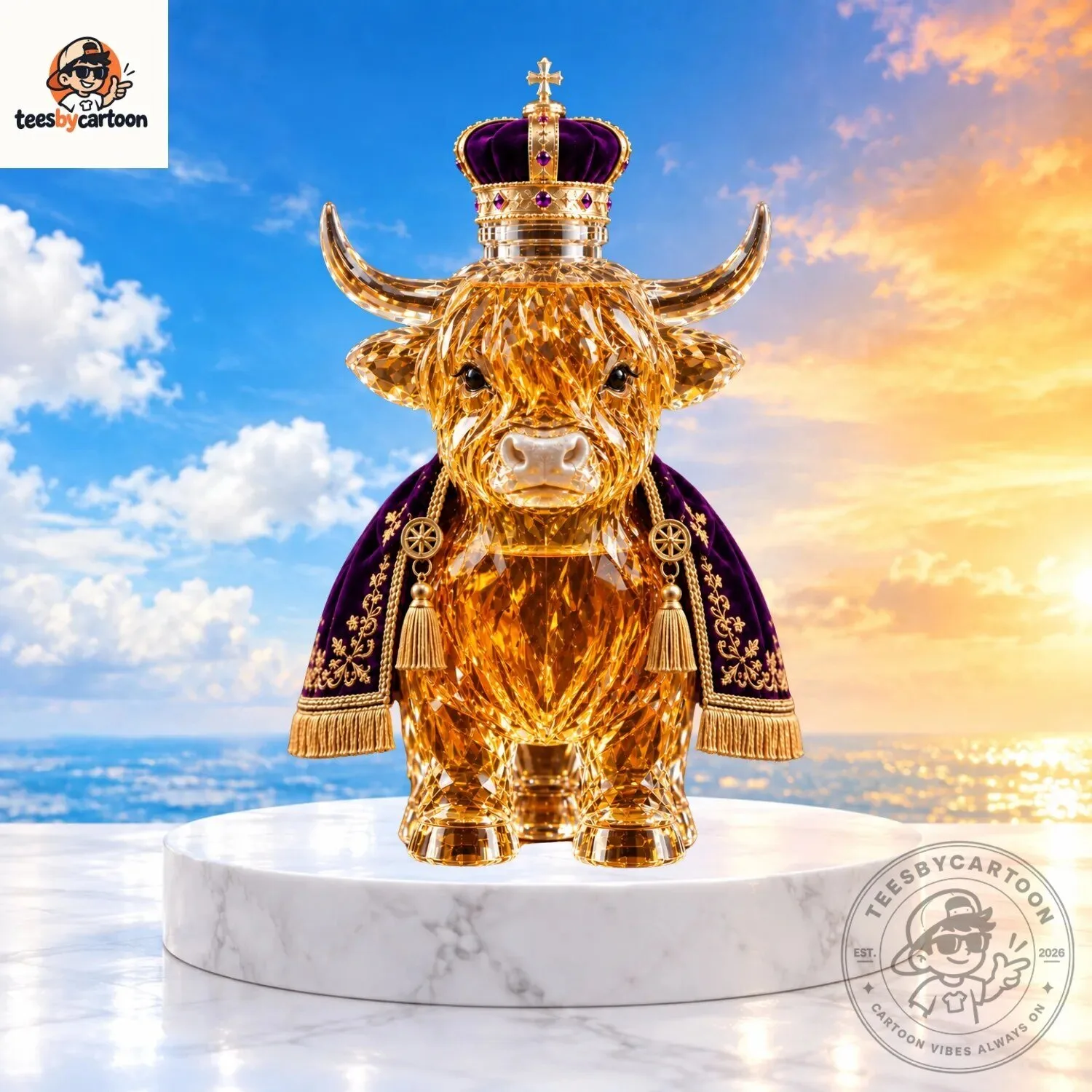 Crown Royal Highland Cow Whiskey Decanter