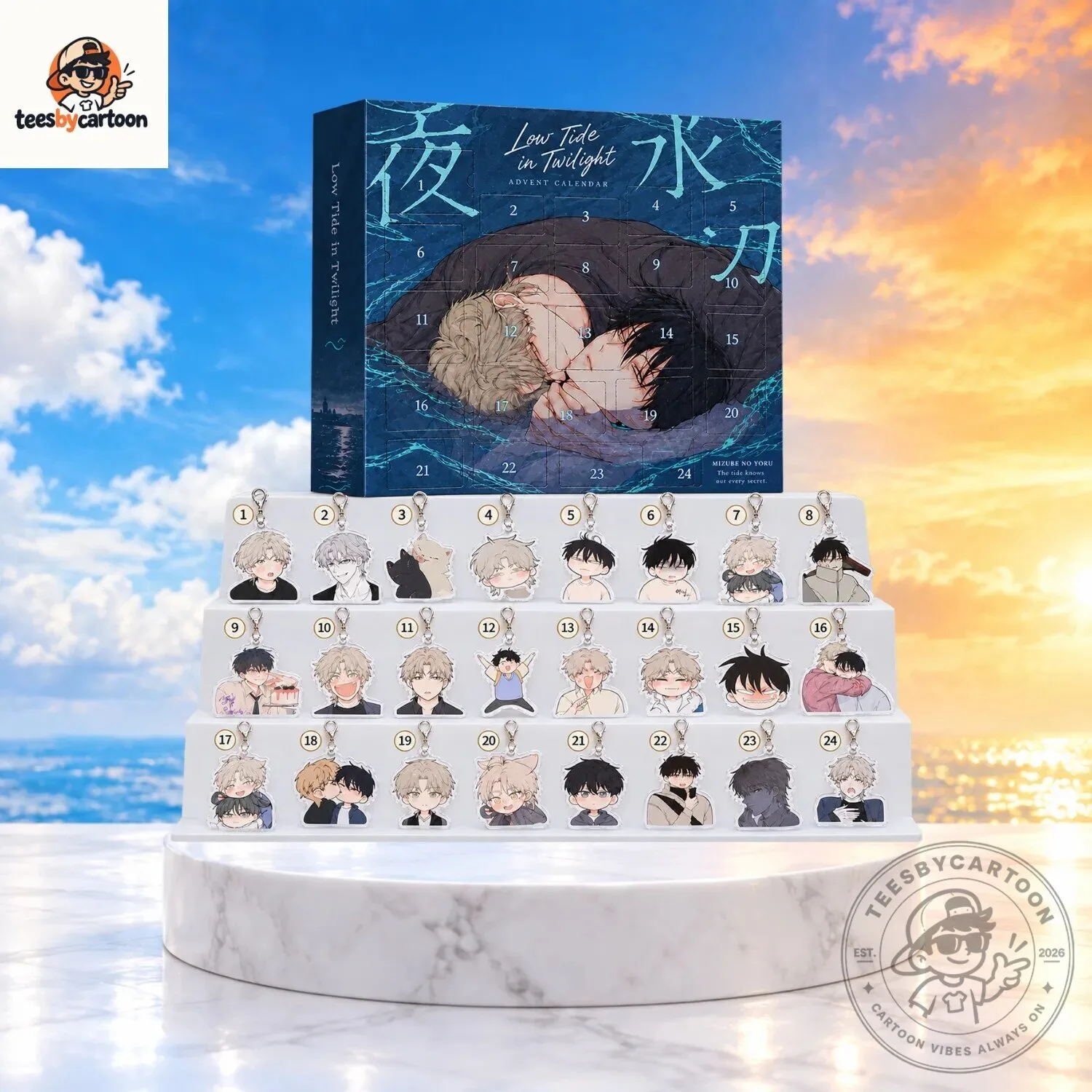 Low Tide in Twilight Manhwa 24 Days Advent Calendar - Yeo Taeju and Kim Euihyun Chibi