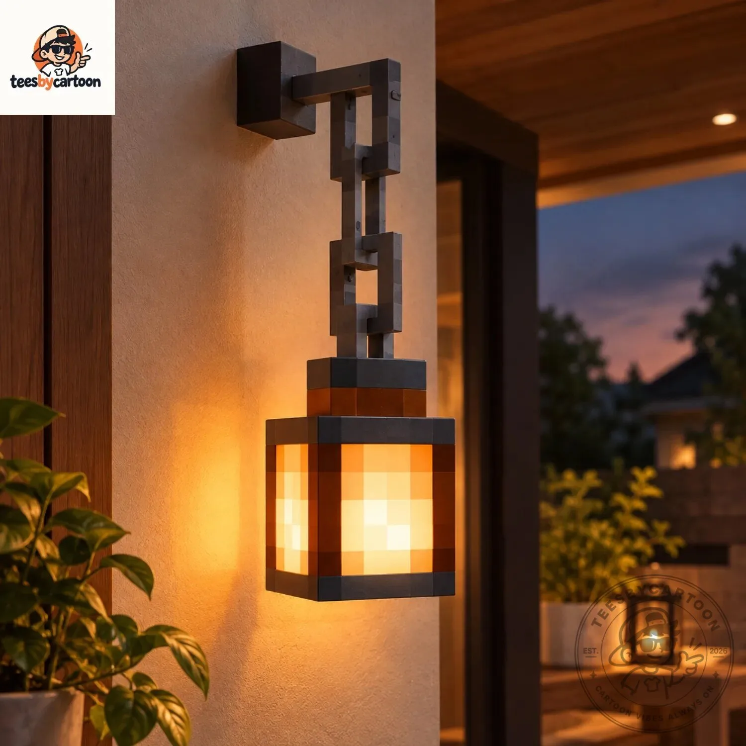 3D Minecraft Lantern Wall Night Light 3 3D Minecraft Lantern Wall Night Light