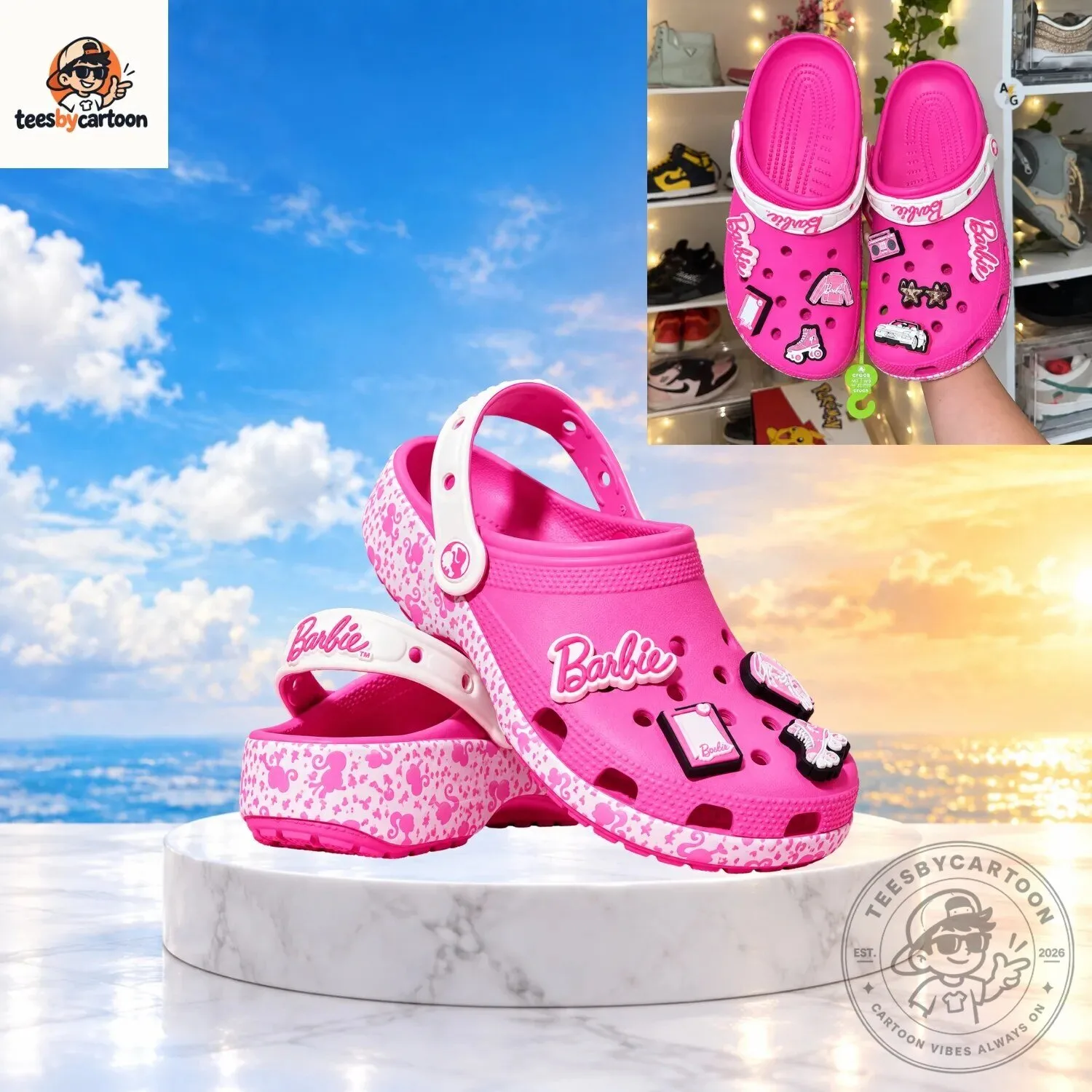 Pink Barbie Crocs Clogs 3 Pink Barbie Crocs Clogs