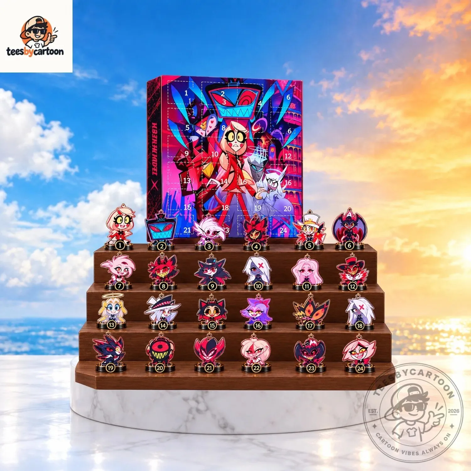 Hazbin Hotel Character 24-Day Christmas Advent Calendar 2 Hazbin Hotel Character Acrylic Pin 24-Day Christmas Advent Calendar