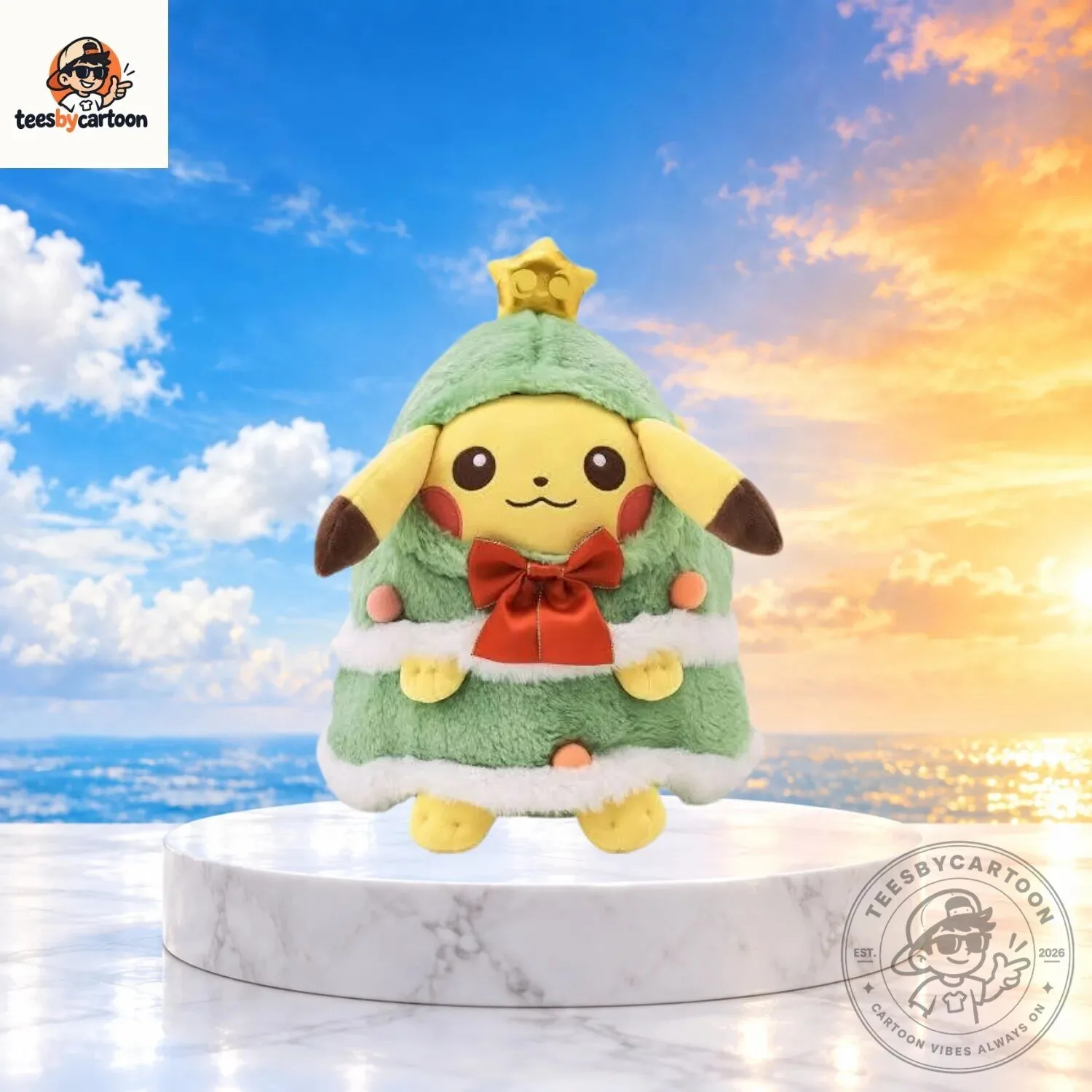 Mochifuwa Pikachu Christmas Tree Plush Toy