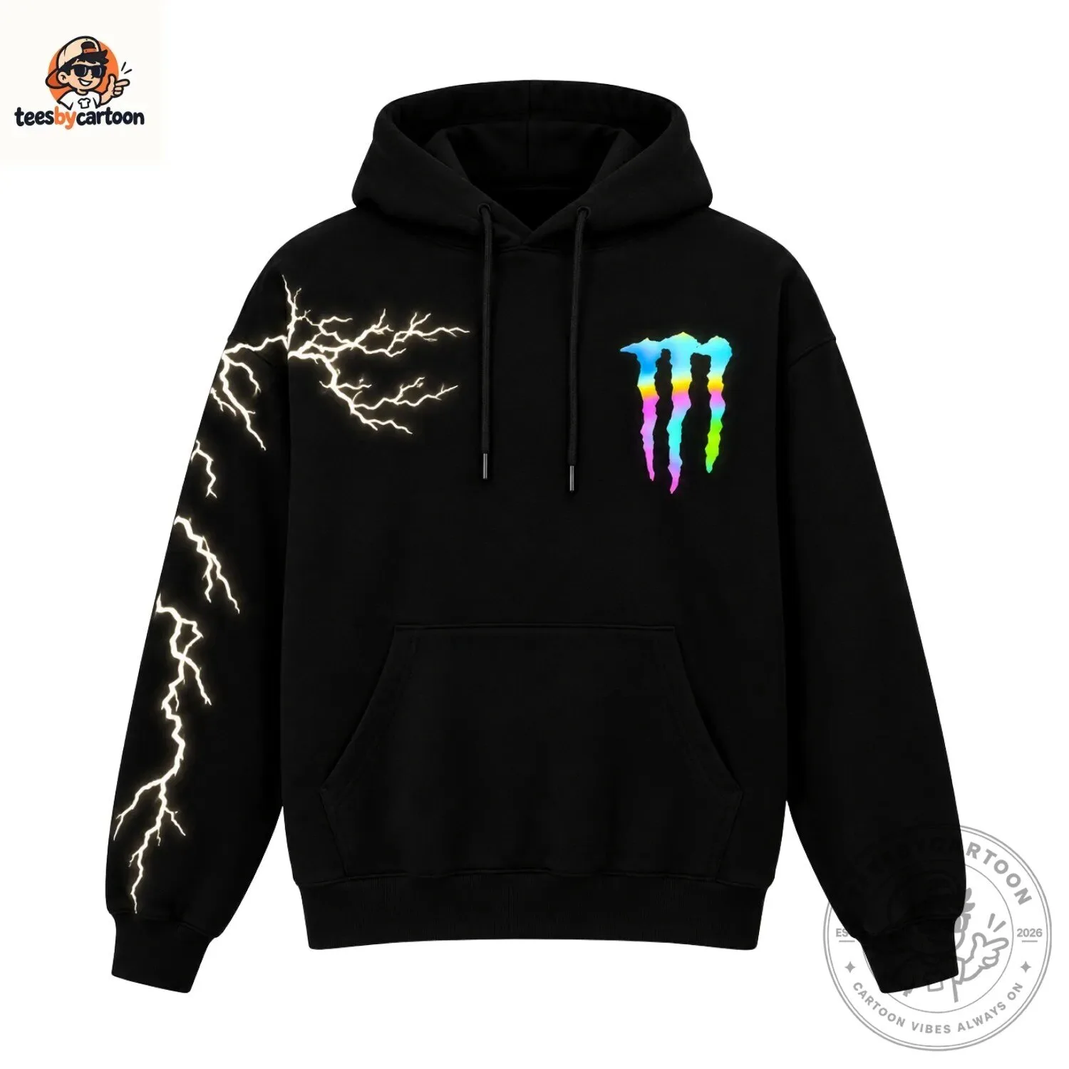 Monster Energy X Fox Racing Yamaha Factory Racing Lightning 420 Rainbow Graphic Hoodie 6 Monster Energy X Fox Racing Yamaha Factory Racing Lightning 420 Rainbow Graphic Hoodie