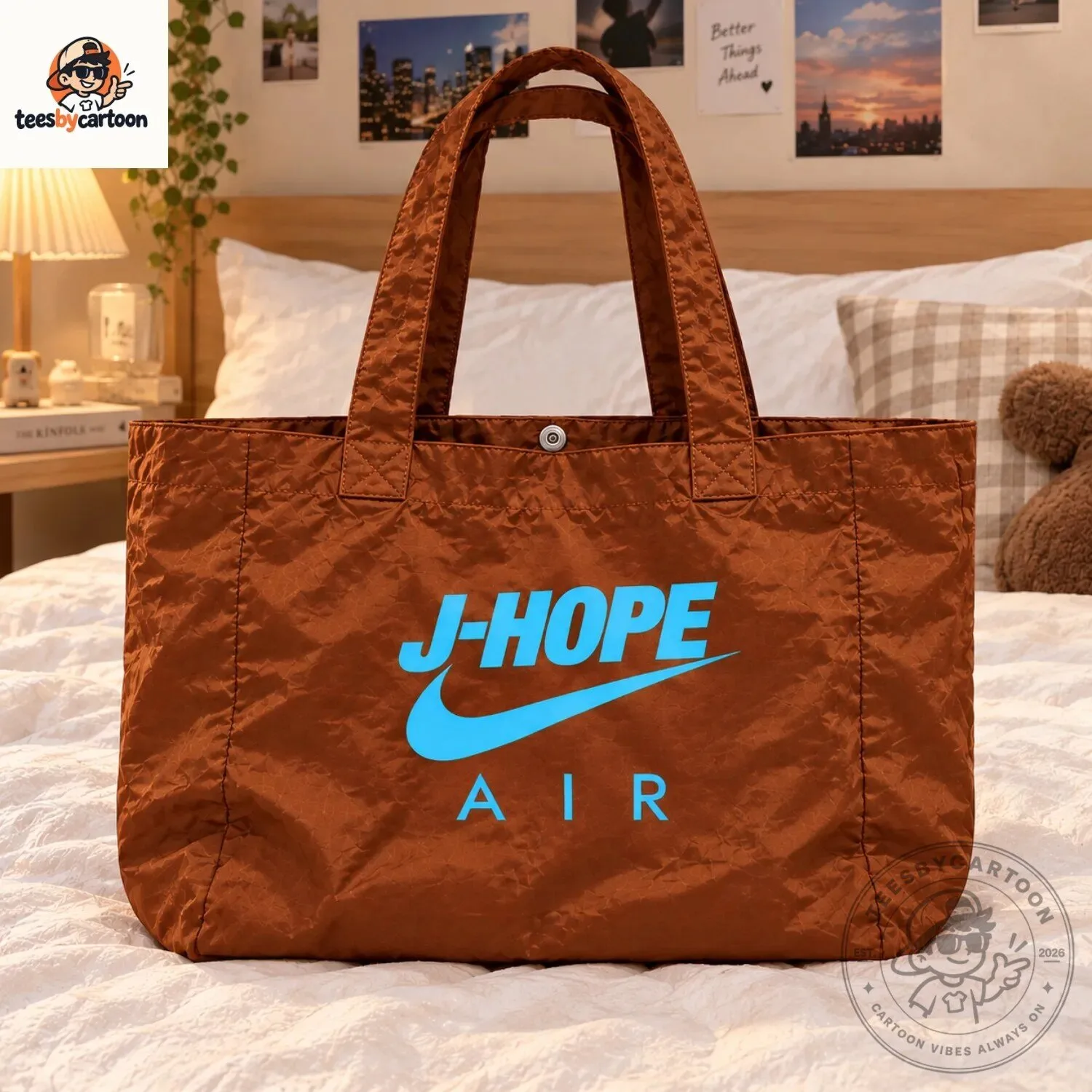 J-Hope Air Nike Nigo Seoul Pop-Up Nylon Reusable Tote Bag 4 J-Hope Air Nike Nigo Seoul Pop-Up Nylon Reusable Tote Bag