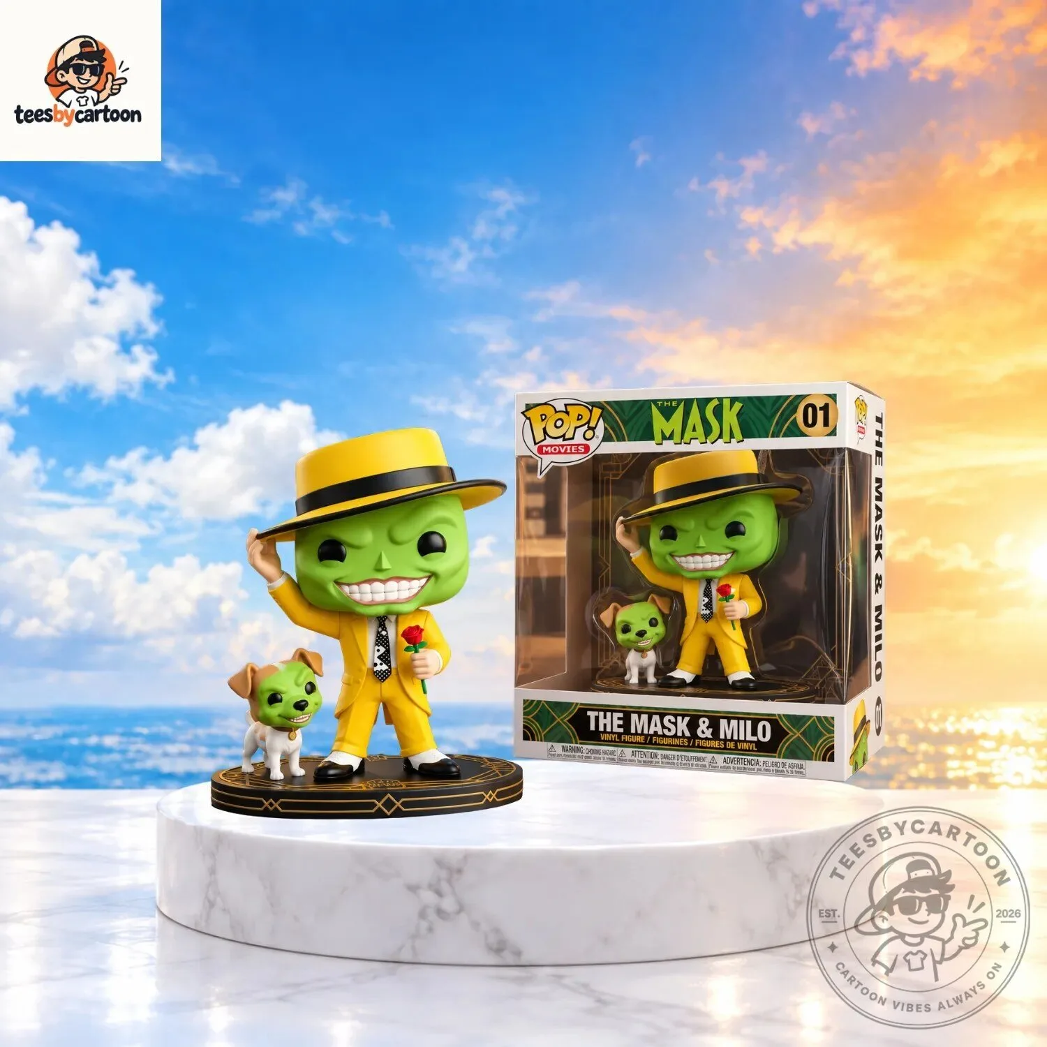 The Mask Jim Carrey & Milo Dog Custom Funko Pop Vinyl Figure