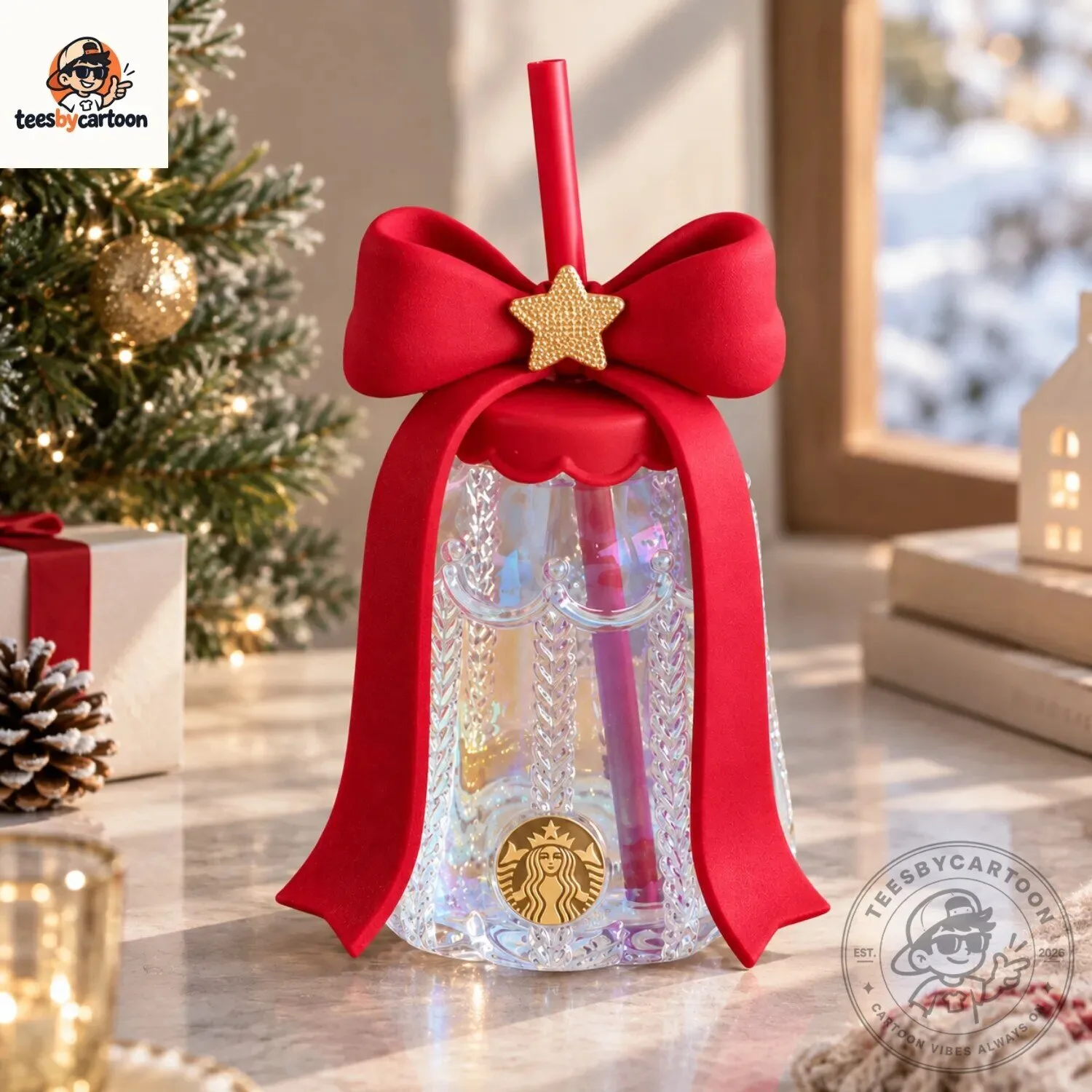 Starbucks Christmas Bell Tumbler With Cute Red Bow Ribbon 5 Starbucks Christmas Bell Tumbler With Cute Red Bow Ribbon