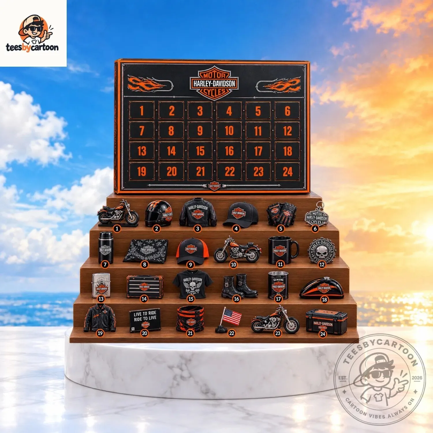 Harley-Davidson Motorcycle Motorbike Christmas Advent Calendar
