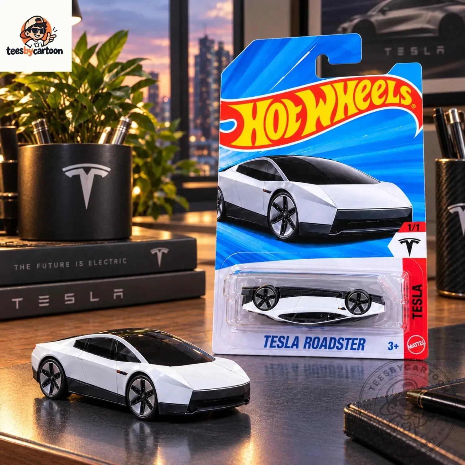 Hot Wheels Tesla Roadster Toy Car White Cyber Edition Collector Gift 3 Hot Wheels Tesla Roadster Toy Car White Cyber Edition Collector Gift