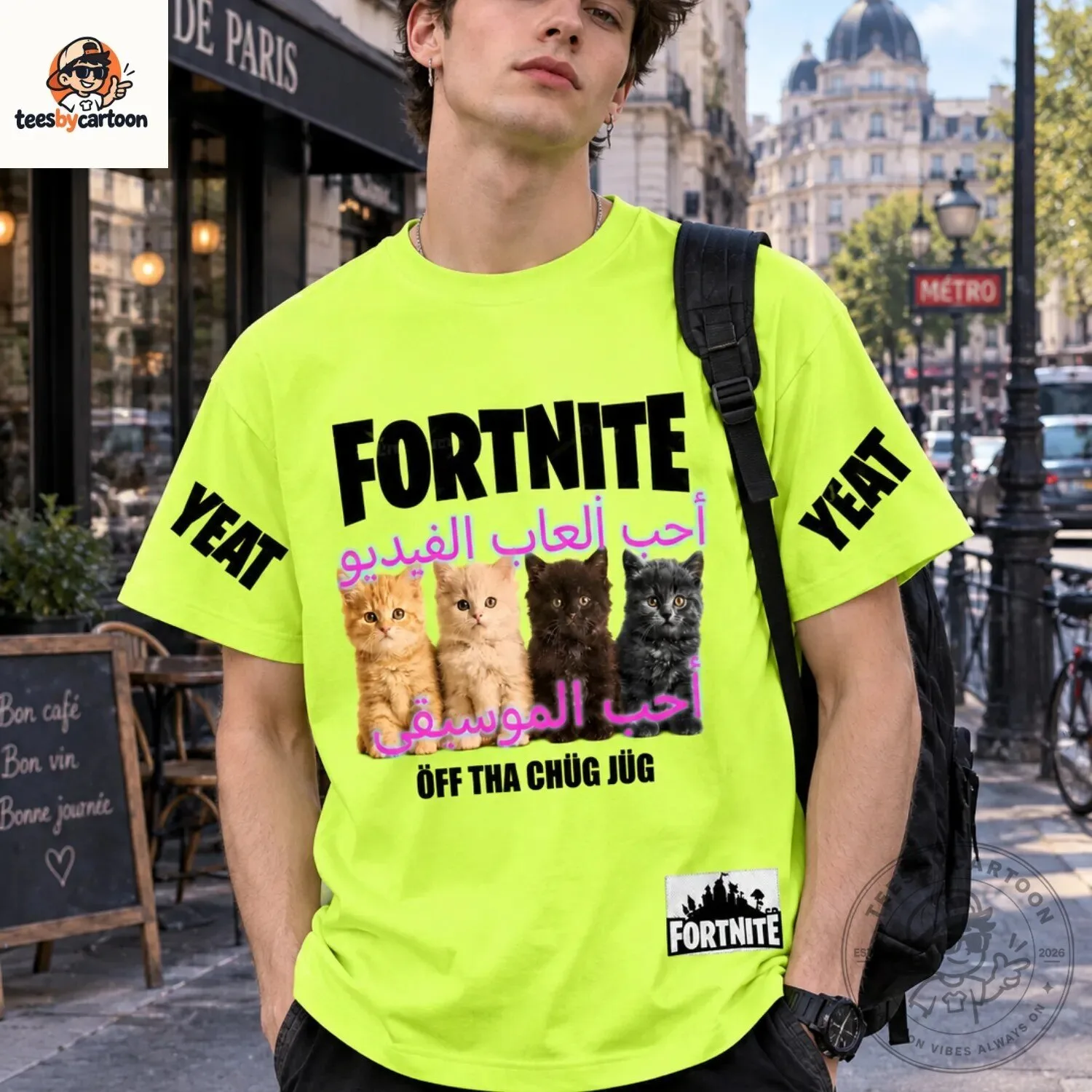 Funny Fortnite x Yeat Neon Green Graphic T-Shirt 5 Funny Fortnite x Yeat Neon Green Graphic T-Shirt