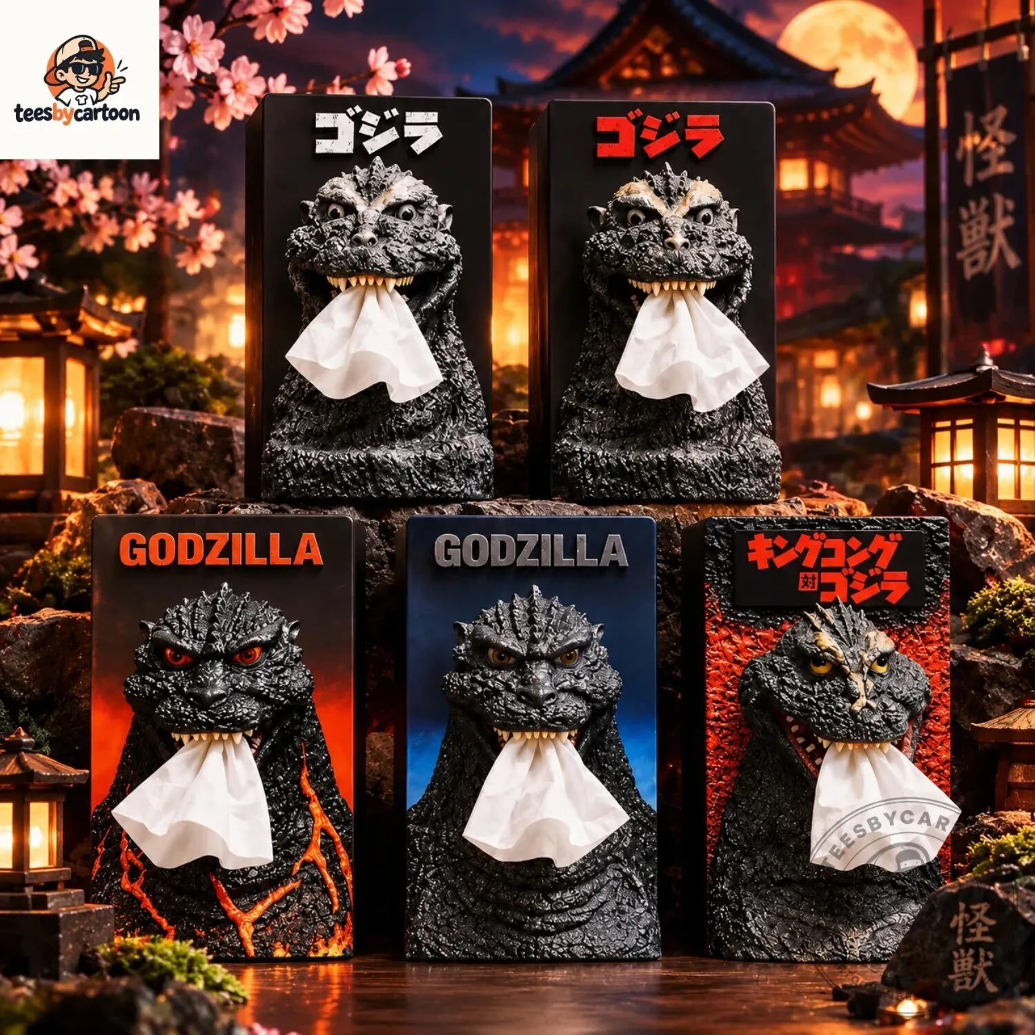 Funny Godzilla Kaiju Head Tissue Box Cover 6 Funny Godzilla Kaiju Head Tissue Box Cover