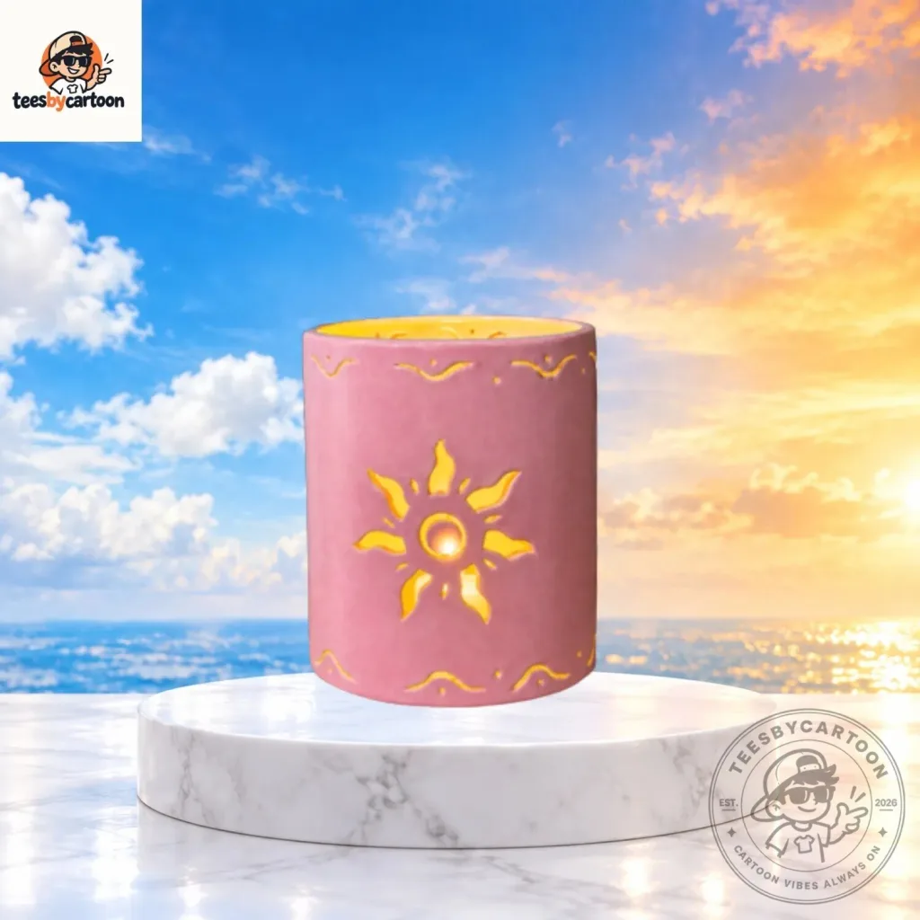 Tangled Rapunzel Sun Symbol Pink Candle Holder Tangled Rapunzel Sun Symbol Pink Candle Holder
