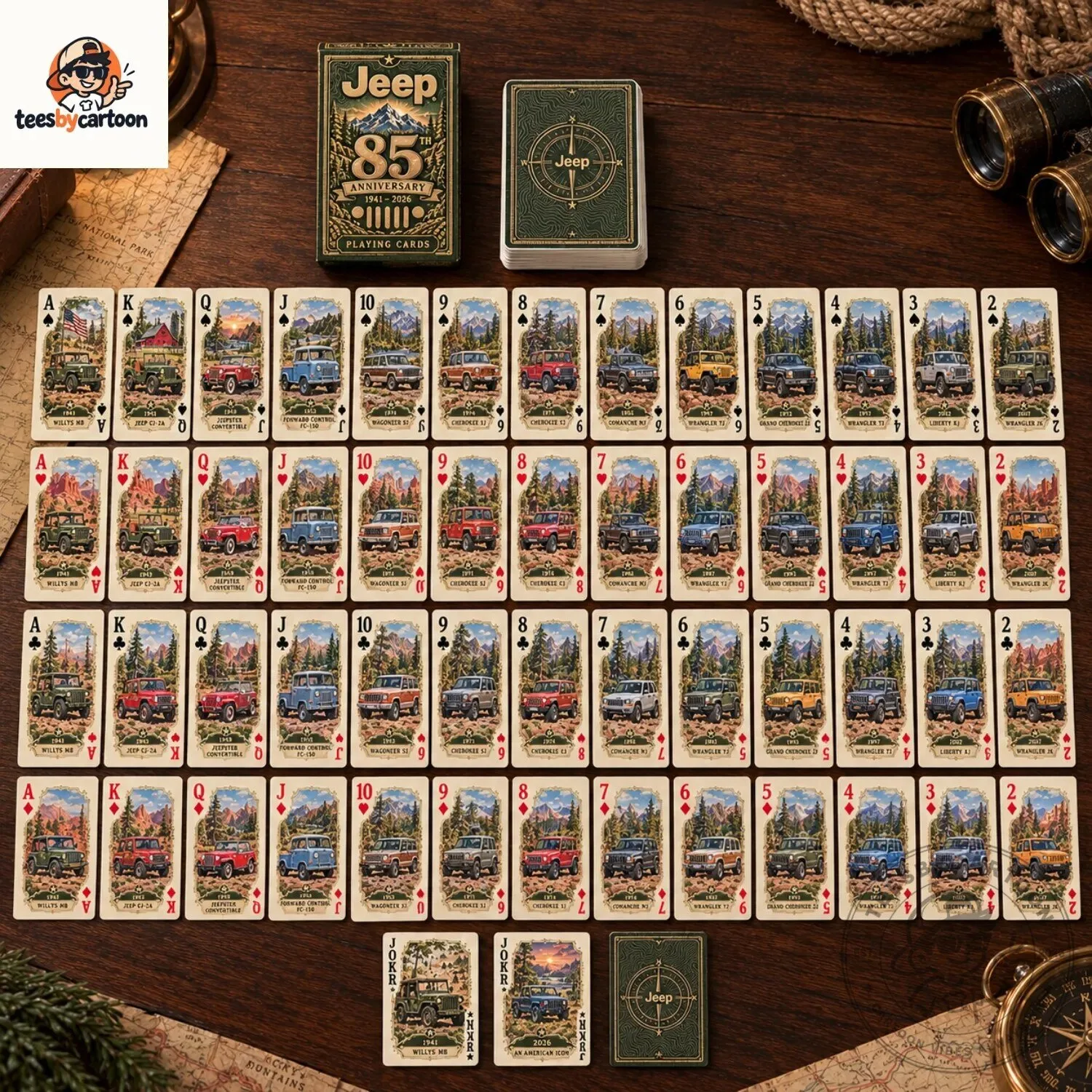 Jeep 85th Anniversary Commemorative Playing Cards Set 3 Jeep 85th Anniversary Commemorative Playing Cards Set