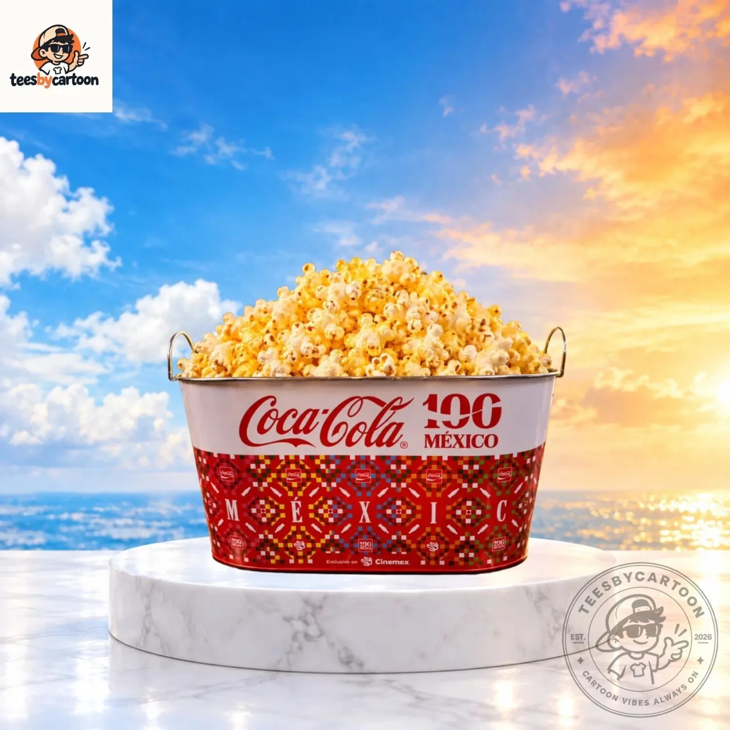 Coca-Cola 100 Years Mexico Cinemex Limited Edition Popcorn Bucket