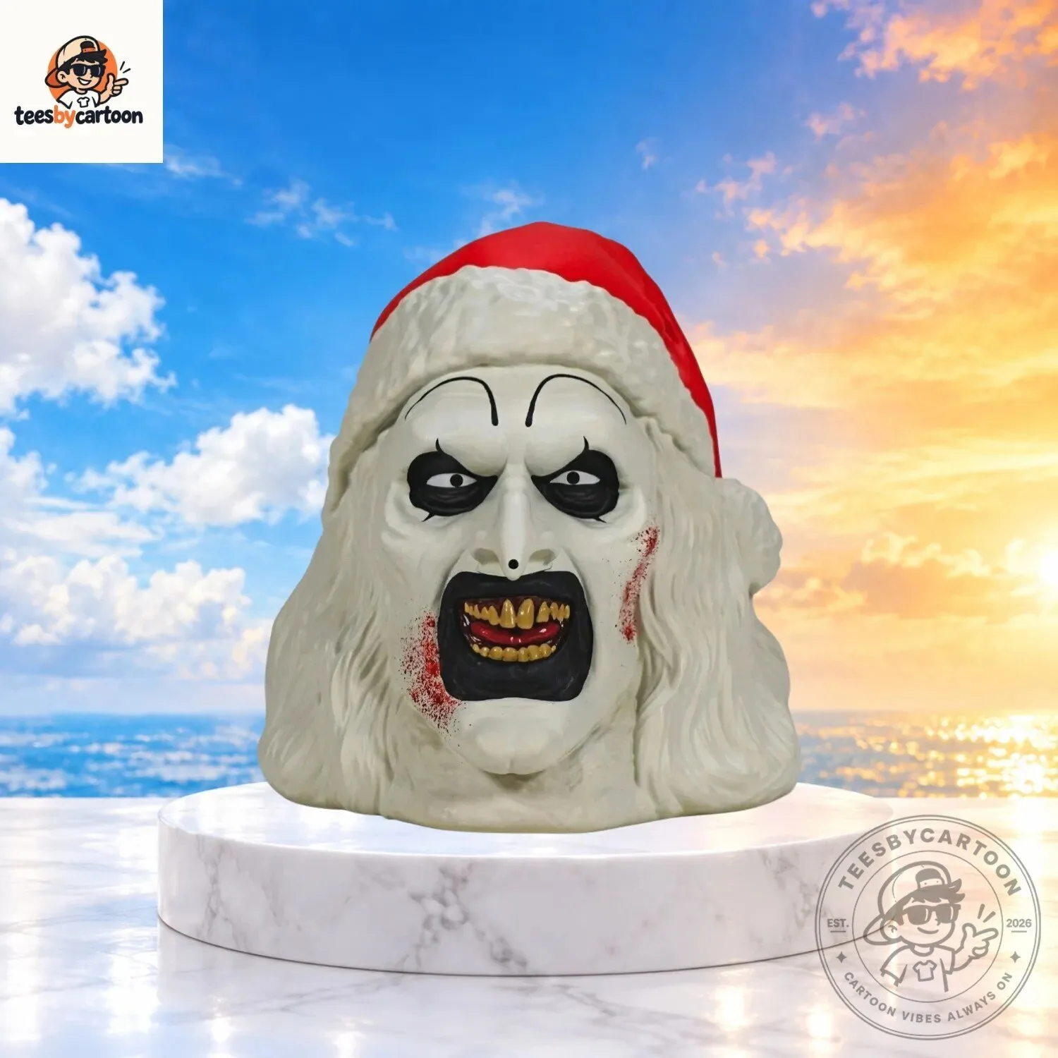 Terrifier Art The Clown Santa Hat Popcorn Bucket 2 Terrifier Art The Clown Santa Hat Popcorn Bucket