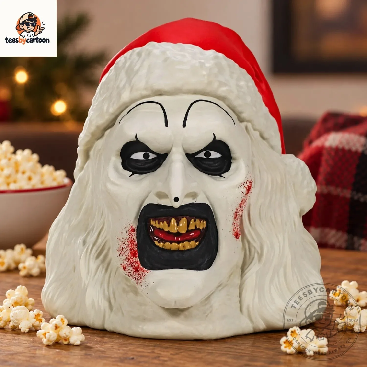 Terrifier Art The Clown Santa Hat Popcorn Bucket 3 Terrifier Art The Clown Santa Hat Popcorn Bucket