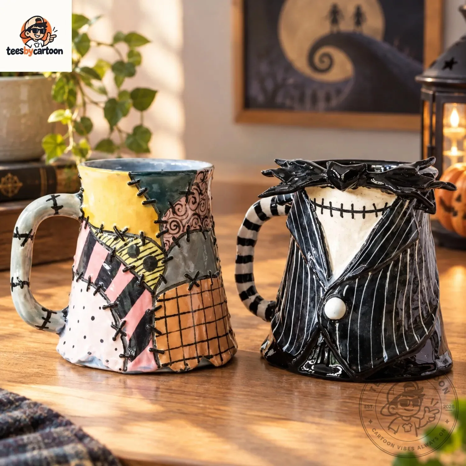 The Nightmare Before Christmas Jack And Sally Ceramic Mug Set 3 The Nightmare Before Christmas Jack And Sally Ceramic Mug Set