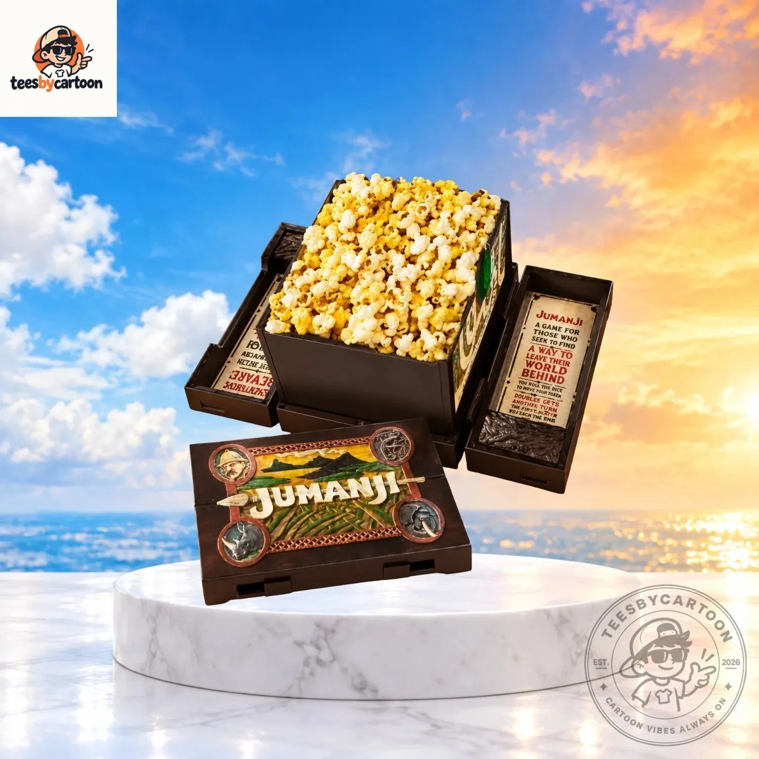 Jumanji Open Board Game Popcorn Bucket