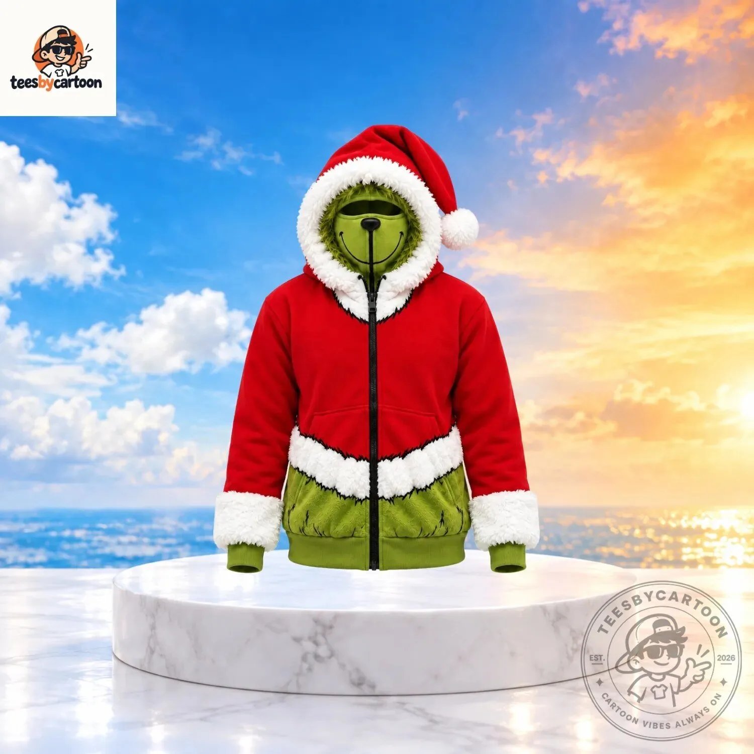 The Grinch Who Stole Christmas Santa Cosplay Balaclava Hoodie 4 The Grinch Who Stole Christmas Santa Cosplay Balaclava Hoodie