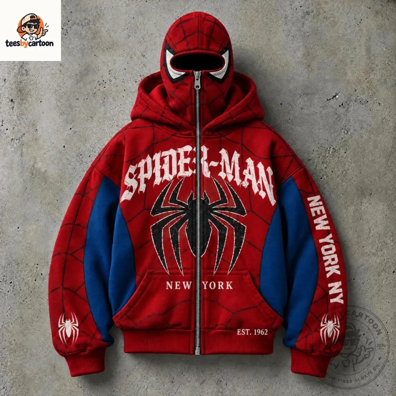 Spider-Man Cosplay Zip Up Face Mask Hoodie 7 Spider-Man Cosplay Zip Up Face Mask Hoodie
