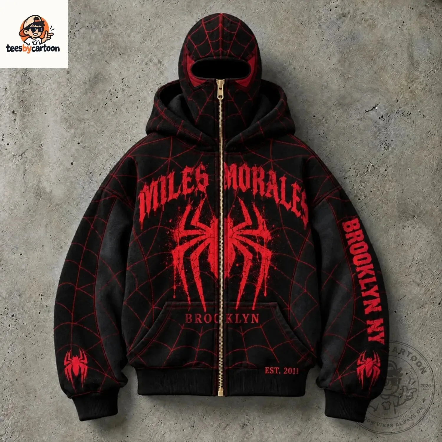 Spider-Man Cosplay Zip Up Face Mask Hoodie 10 Spider-Man Cosplay Zip Up Face Mask Hoodie