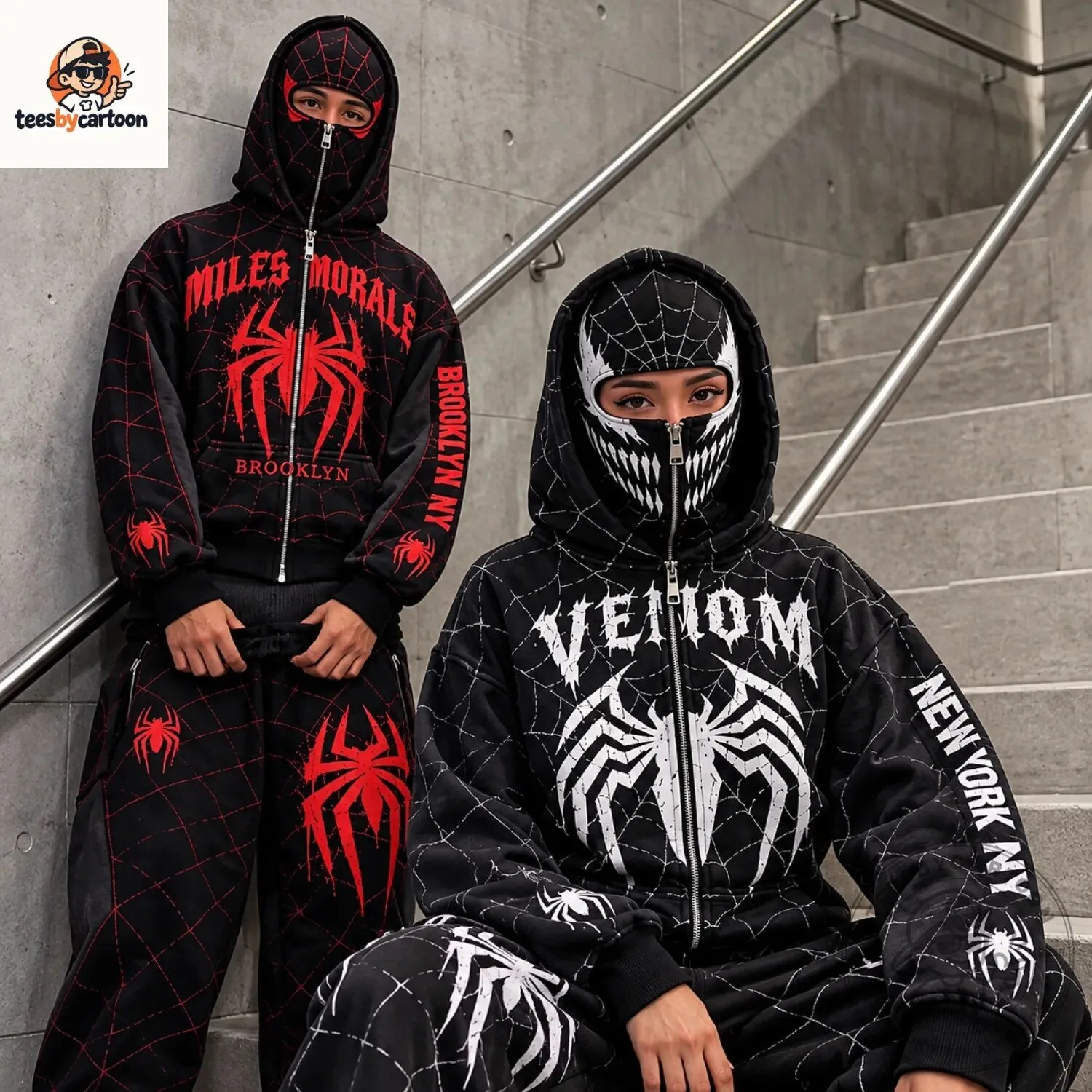 Spider-Man Cosplay Zip Up Face Mask Hoodie 11 Spider-Man Cosplay Zip Up Face Mask Hoodie