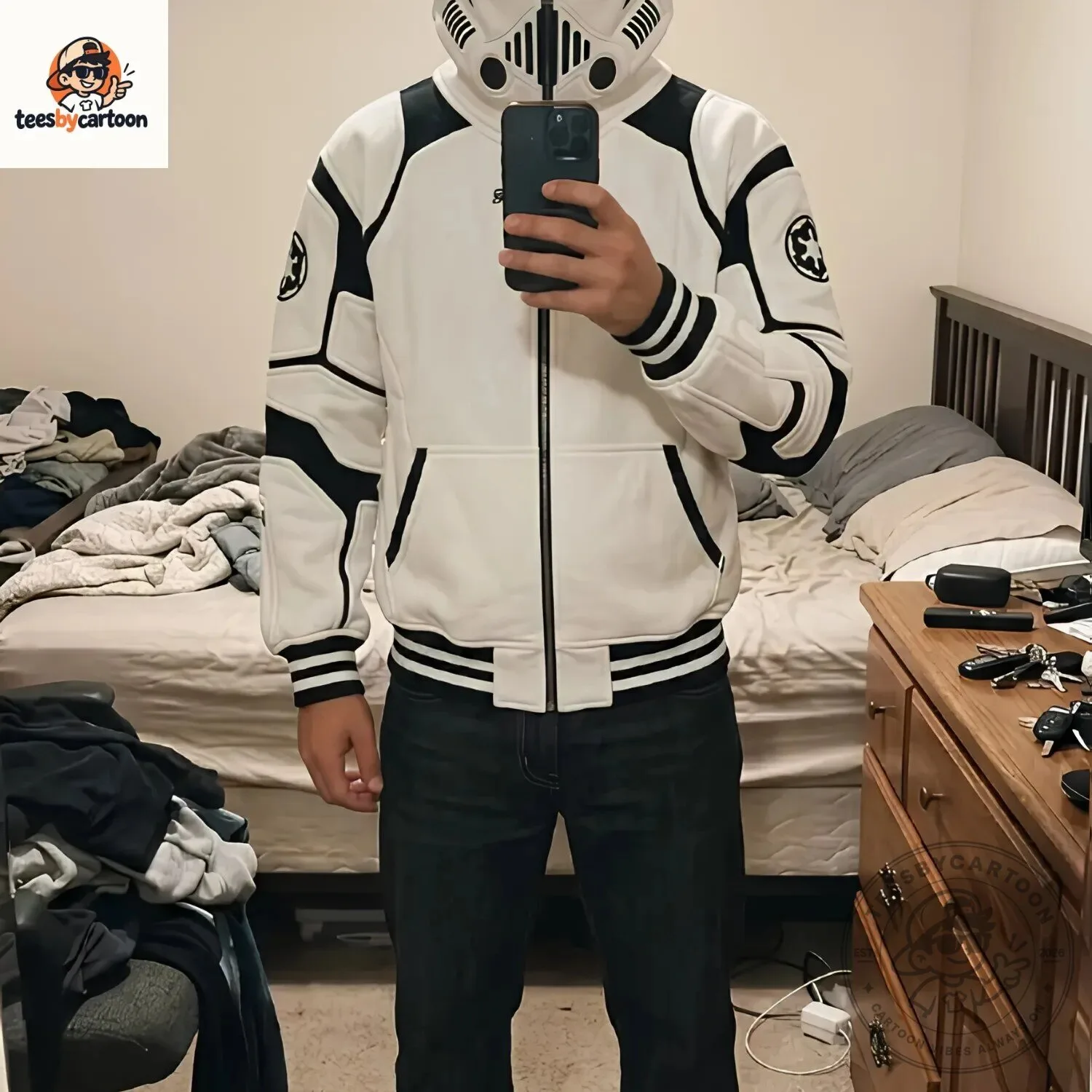 Star Wars Stormtrooper & Darth Vader Full Face Mask Zip Up Hoodie 5 Star Wars Stormtrooper & Darth Vader Full Face Mask Zip Up Hoodie