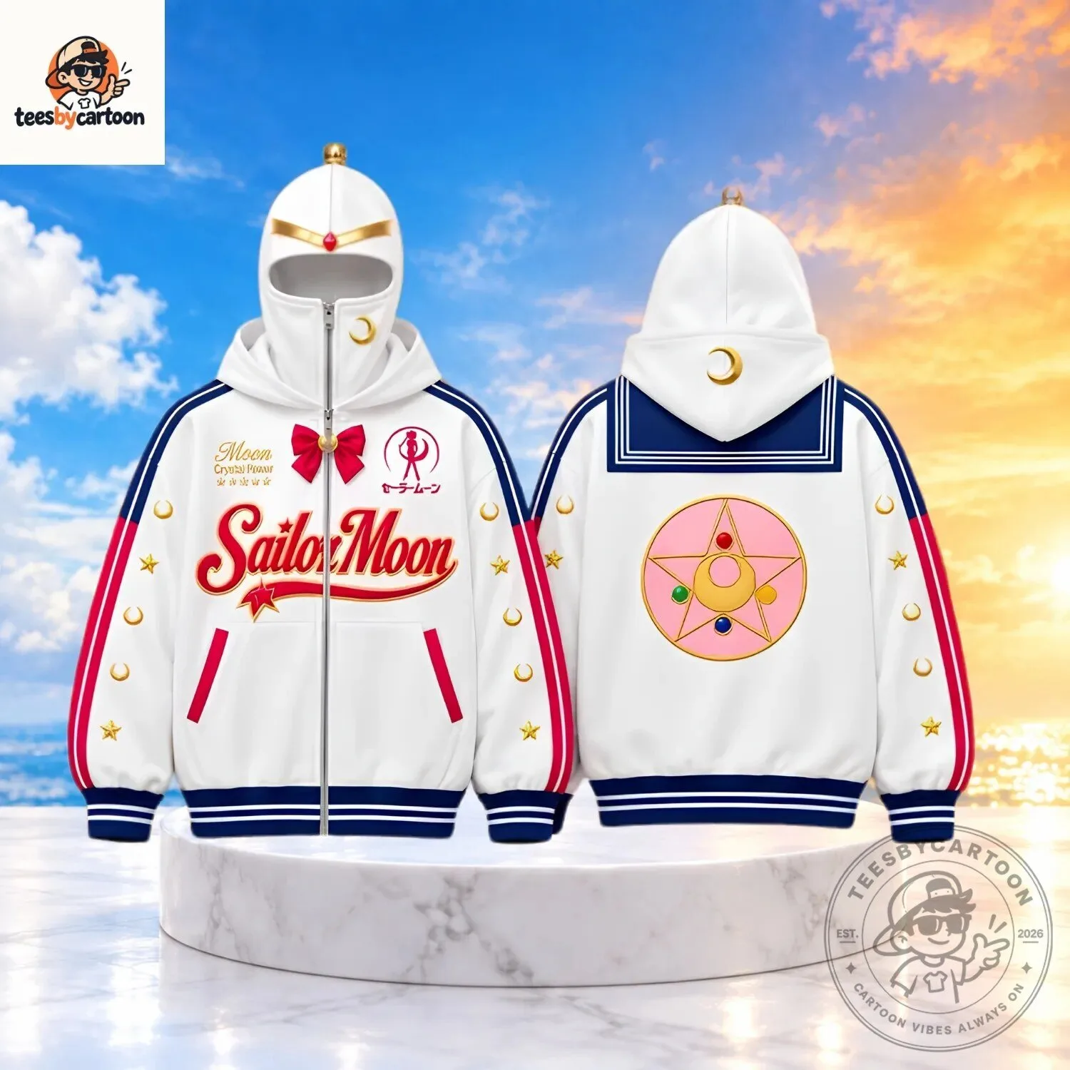 Moon Hoods Sailor Moon Crystal Power Full Zip Mask Hoodie