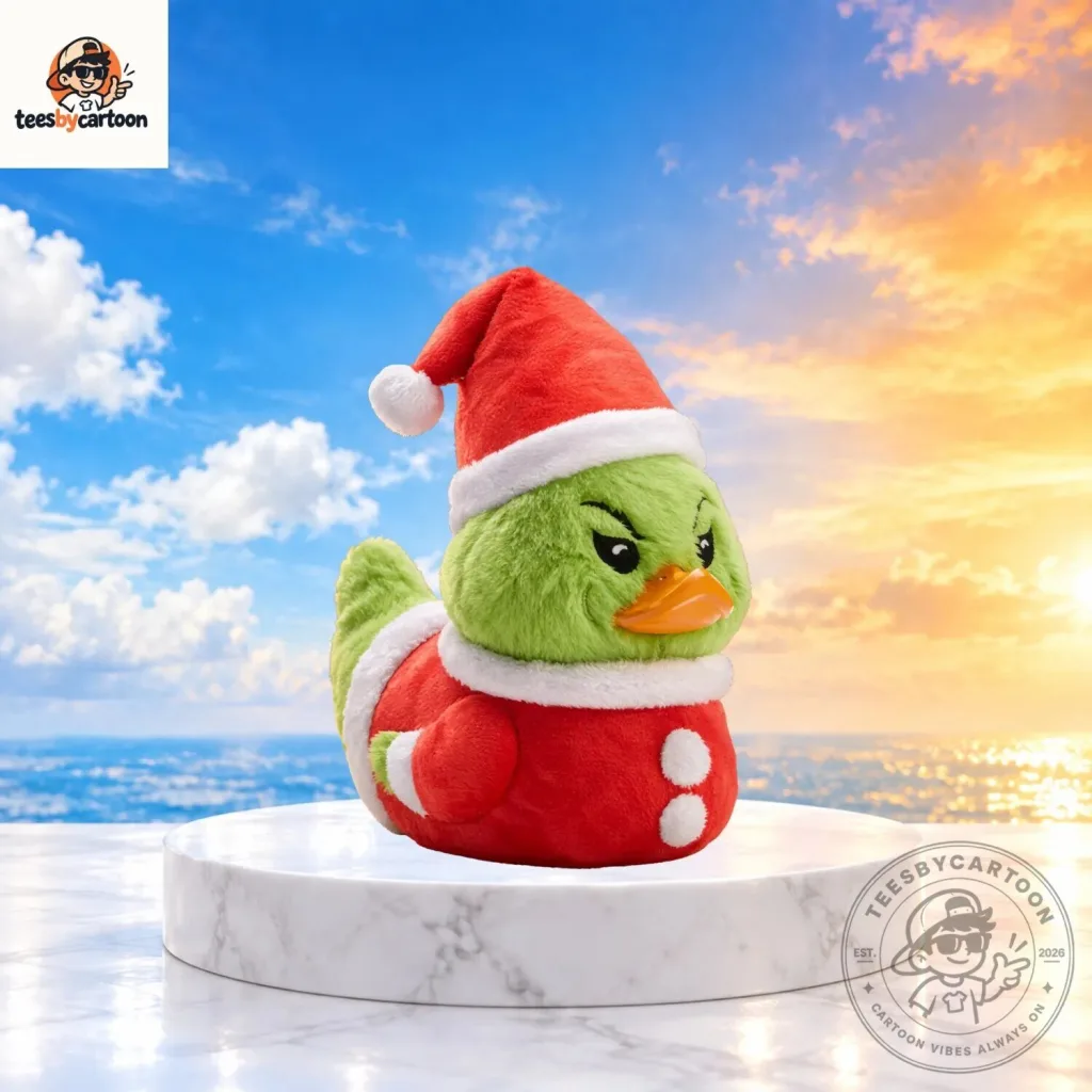 Grinch Cosplay Rubber Duck Christmas Plush Toy Grinch Cosplay Rubber Duck Christmas Plush Toy
