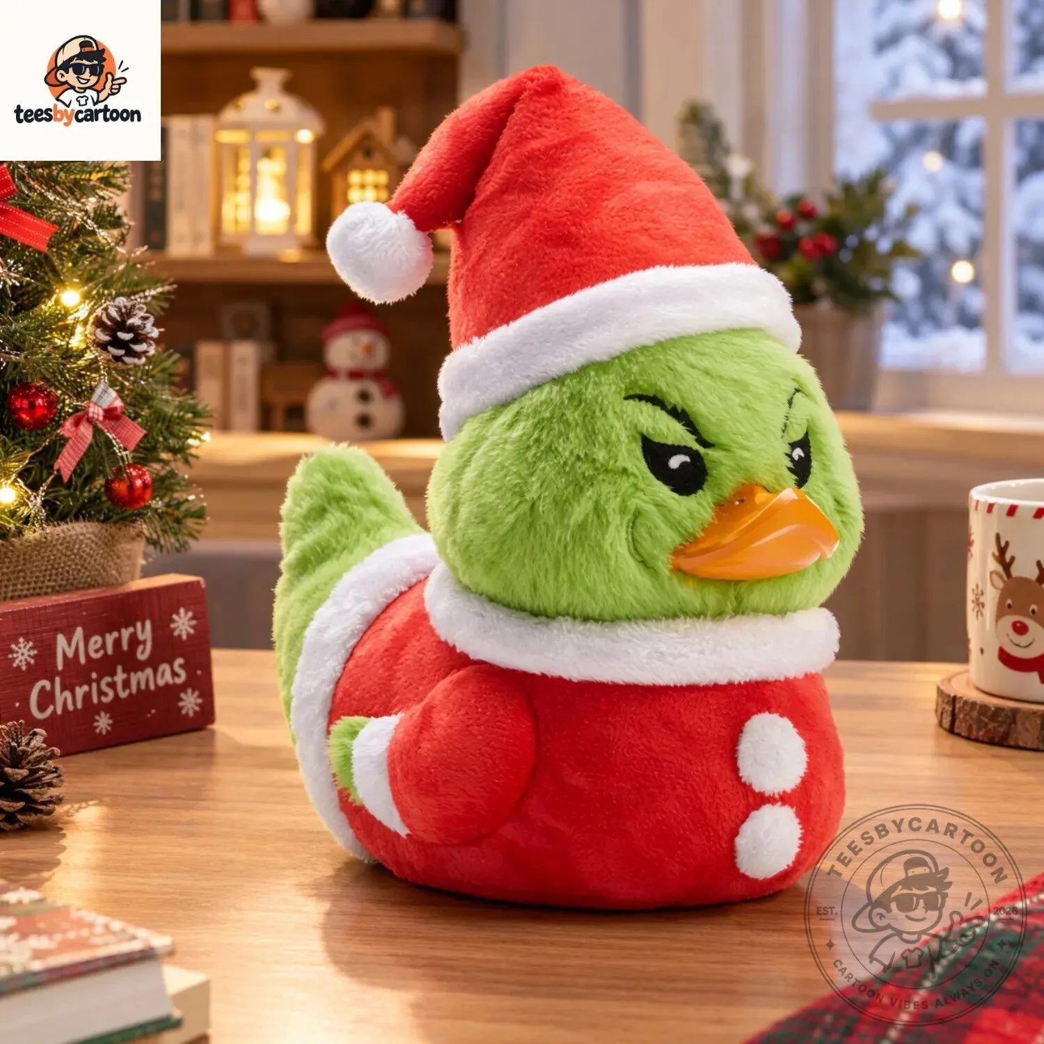 Grinch Cosplay Rubber Duck Christmas Plush Toy 4 Grinch Cosplay Rubber Duck Christmas Plush Toy