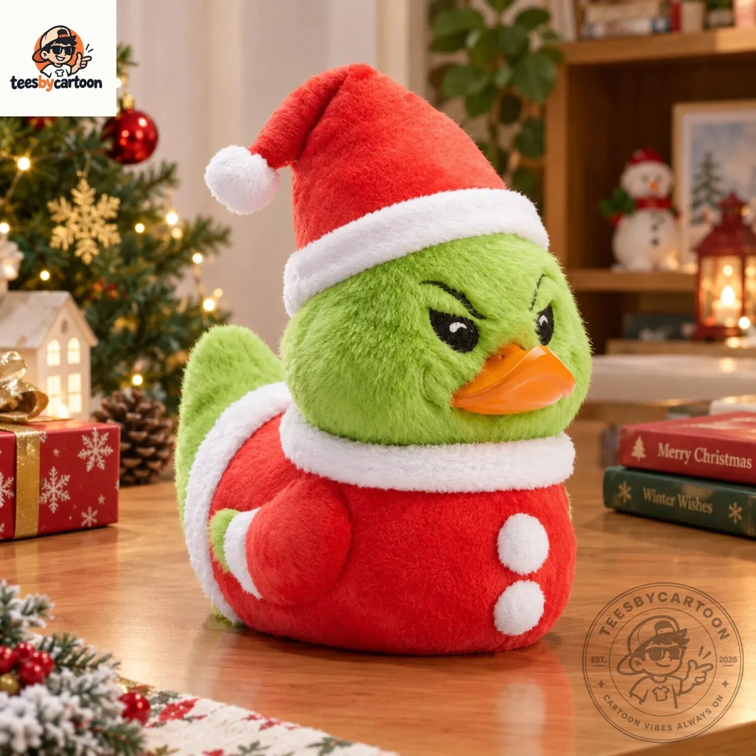 Grinch Cosplay Rubber Duck Christmas Plush Toy 5 Grinch Cosplay Rubber Duck Christmas Plush Toy