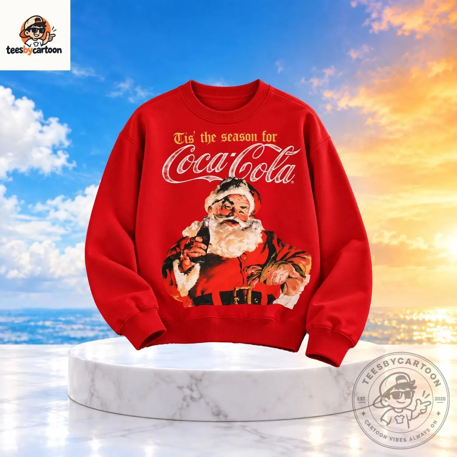 Vintage Coca-Cola Santa Claus Christmas Sweatshirt