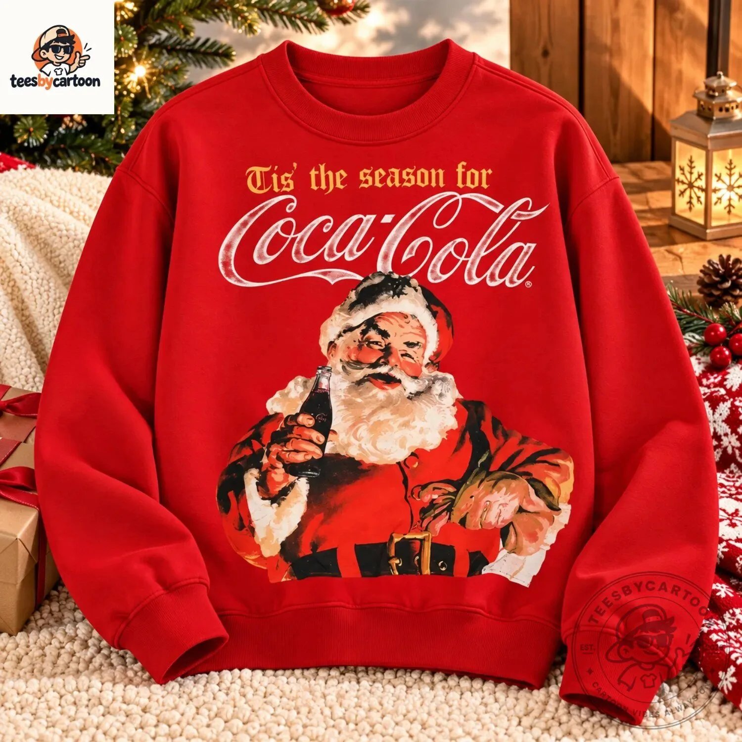 Vintage Coca-Cola Santa Claus Christmas Sweatshirt 4 Vintage Coca-Cola Santa Claus Christmas Sweatshirt