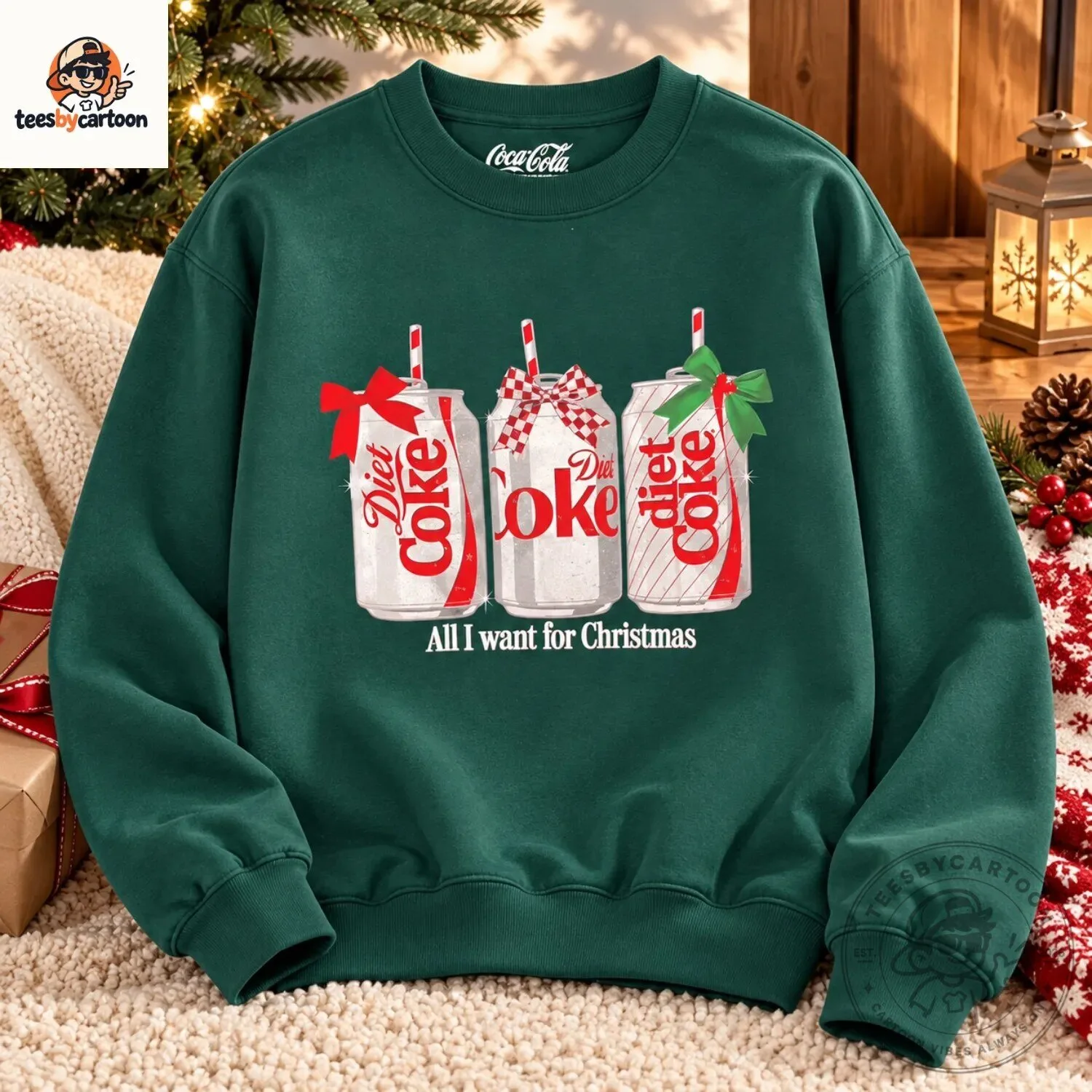 Coca-Cola All I Want For Christmas Diet Coke Sweatshirt 4 Coca-Cola All I Want For Christmas Diet Coke Sweatshirt