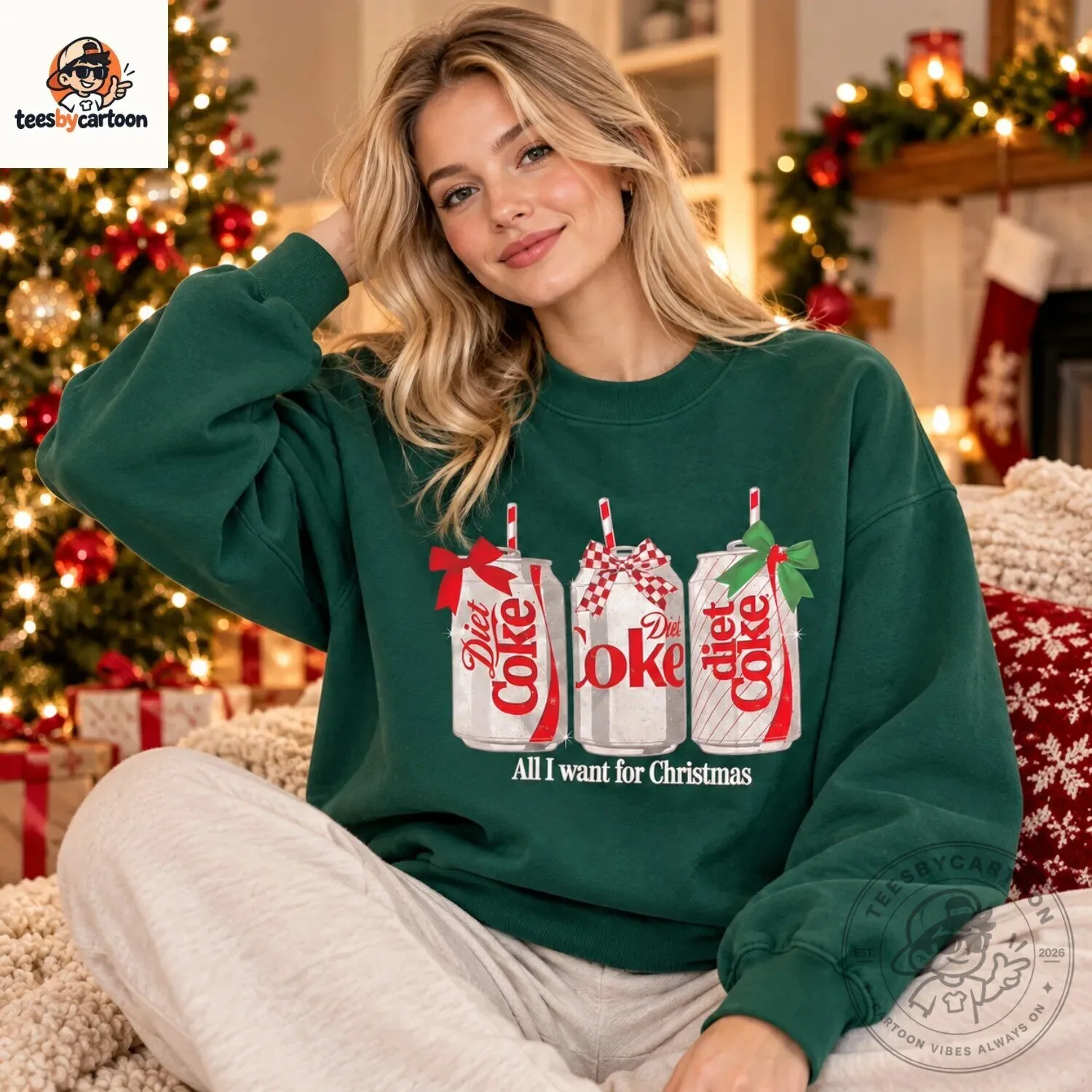 Coca-Cola All I Want For Christmas Diet Coke Sweatshirt 5 Coca-Cola All I Want For Christmas Diet Coke Sweatshirt