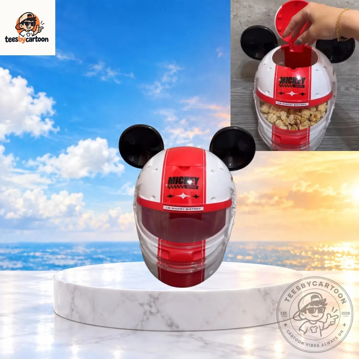 Disney Mickey Mouse Racing Helmet Popcorn Bucket 3 Disney Mickey Mouse Racing Helmet Popcorn Bucket