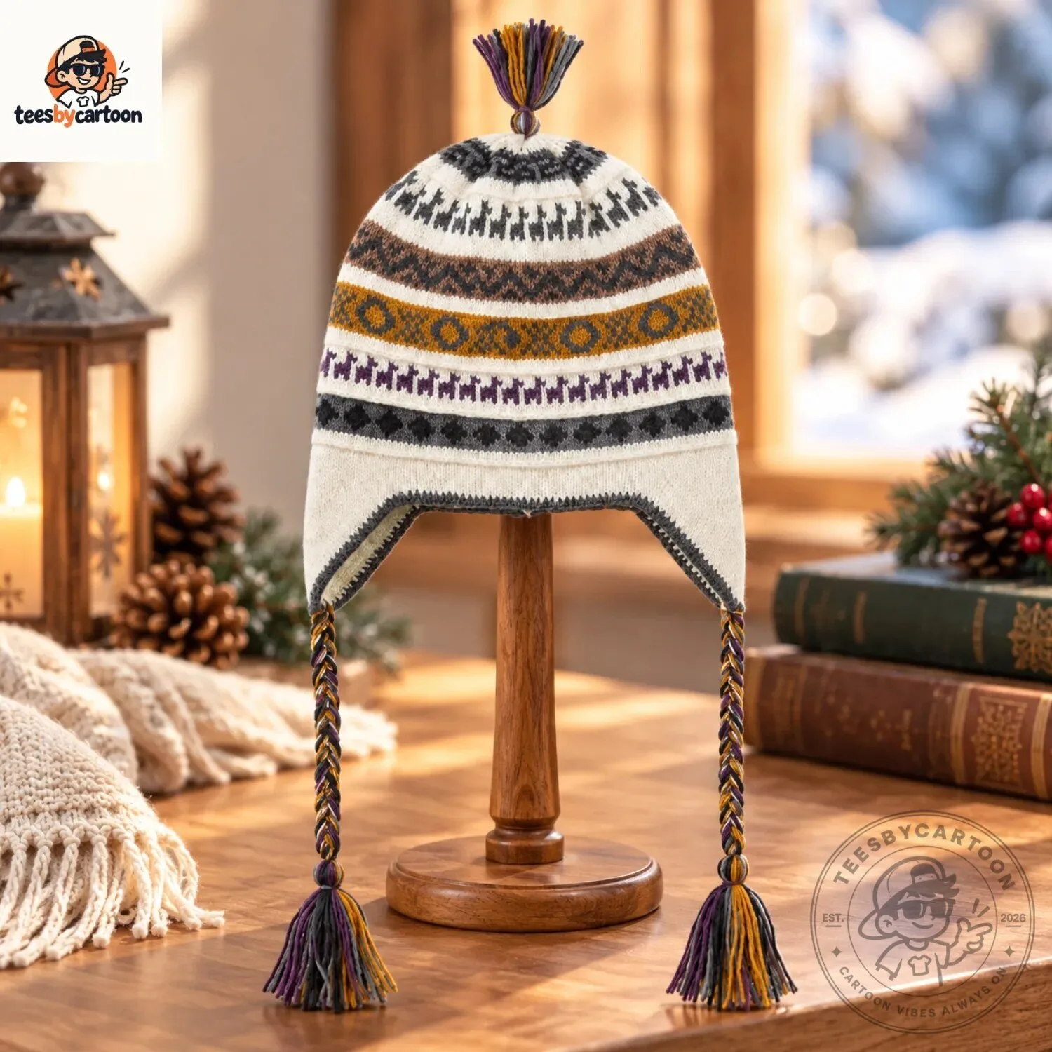 BTS Jimin World Tour ARIRANG Style Peruvian Chullo Knit Earflap Beanie Hat 3 BTS Jimin World Tour ARIRANG Style Peruvian Chullo Knit Earflap Beanie Hat