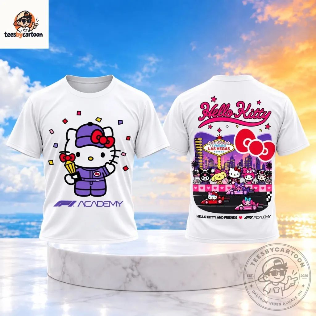 Hello Kitty And Friends X F1 Academy Las Vegas Graphic Pleated Skirt Tee Hello Kitty And Friends X F1 Academy Las Vegas Graphic Pleated Skirt Tee