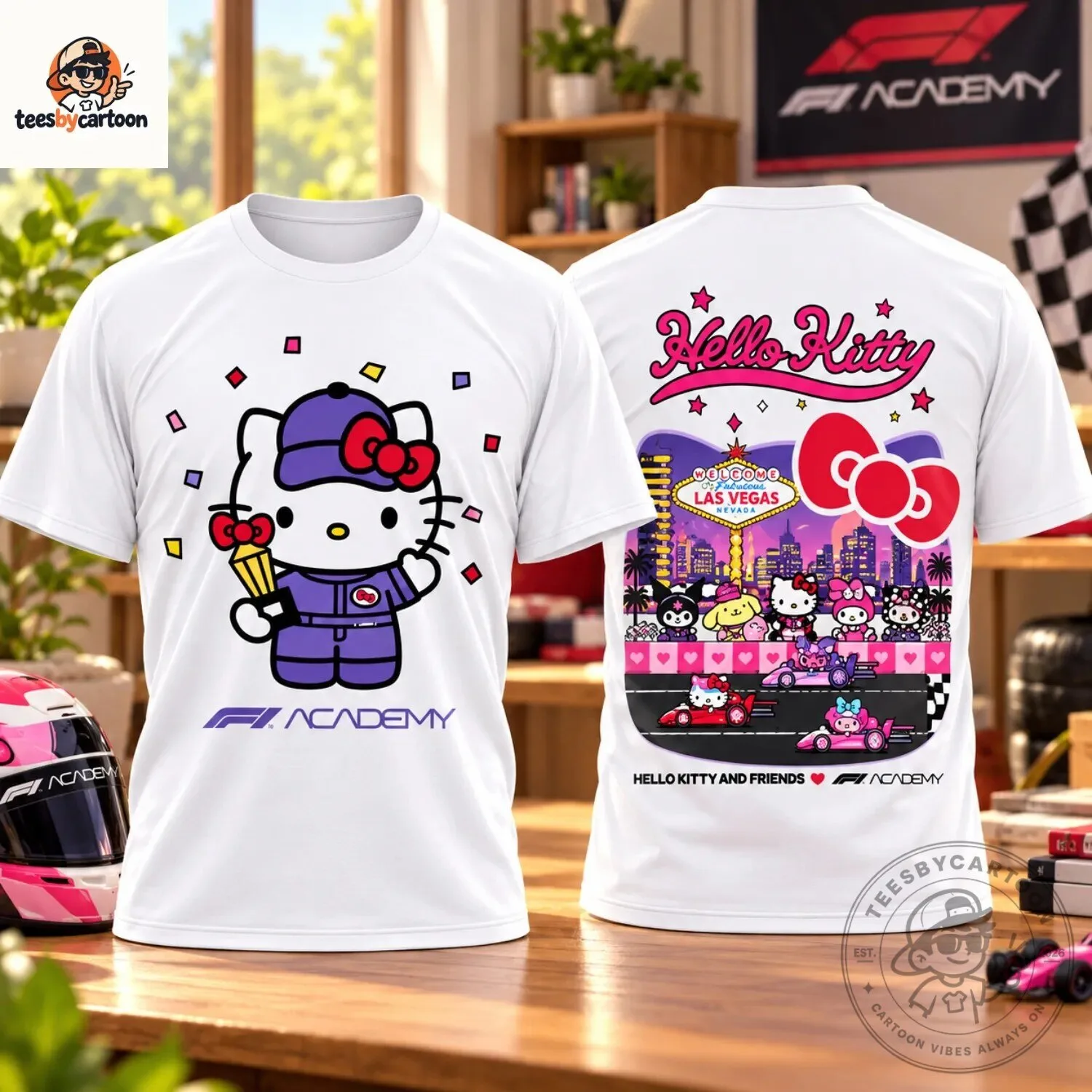 Hello Kitty And Friends X F1 Academy Las Vegas Graphic Pleated Skirt Tee 4 Hello Kitty And Friends X F1 Academy Las Vegas Graphic Pleated Skirt Tee
