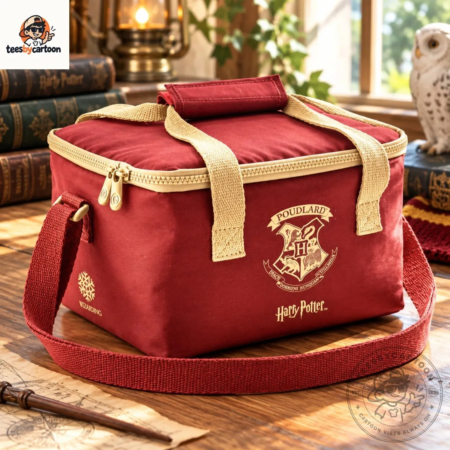 Harry Potter Poudlard Hogwarts Crest Maroon Velvet Insulated Lunch Bag Cooler Bag 5 Harry Potter Poudlard Hogwarts Crest Maroon Velvet Insulated Lunch Bag Cooler Bag