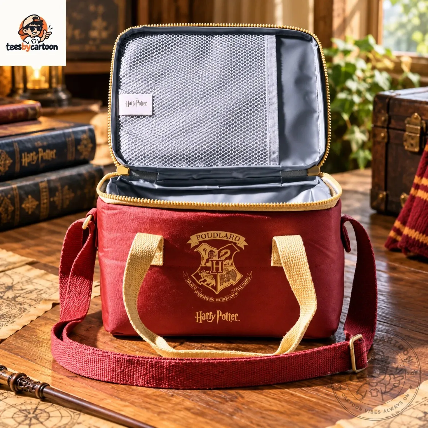 Harry Potter Poudlard Hogwarts Crest Maroon Velvet Insulated Lunch Bag Cooler Bag 7 Harry Potter Poudlard Hogwarts Crest Maroon Velvet Insulated Lunch Bag Cooler Bag