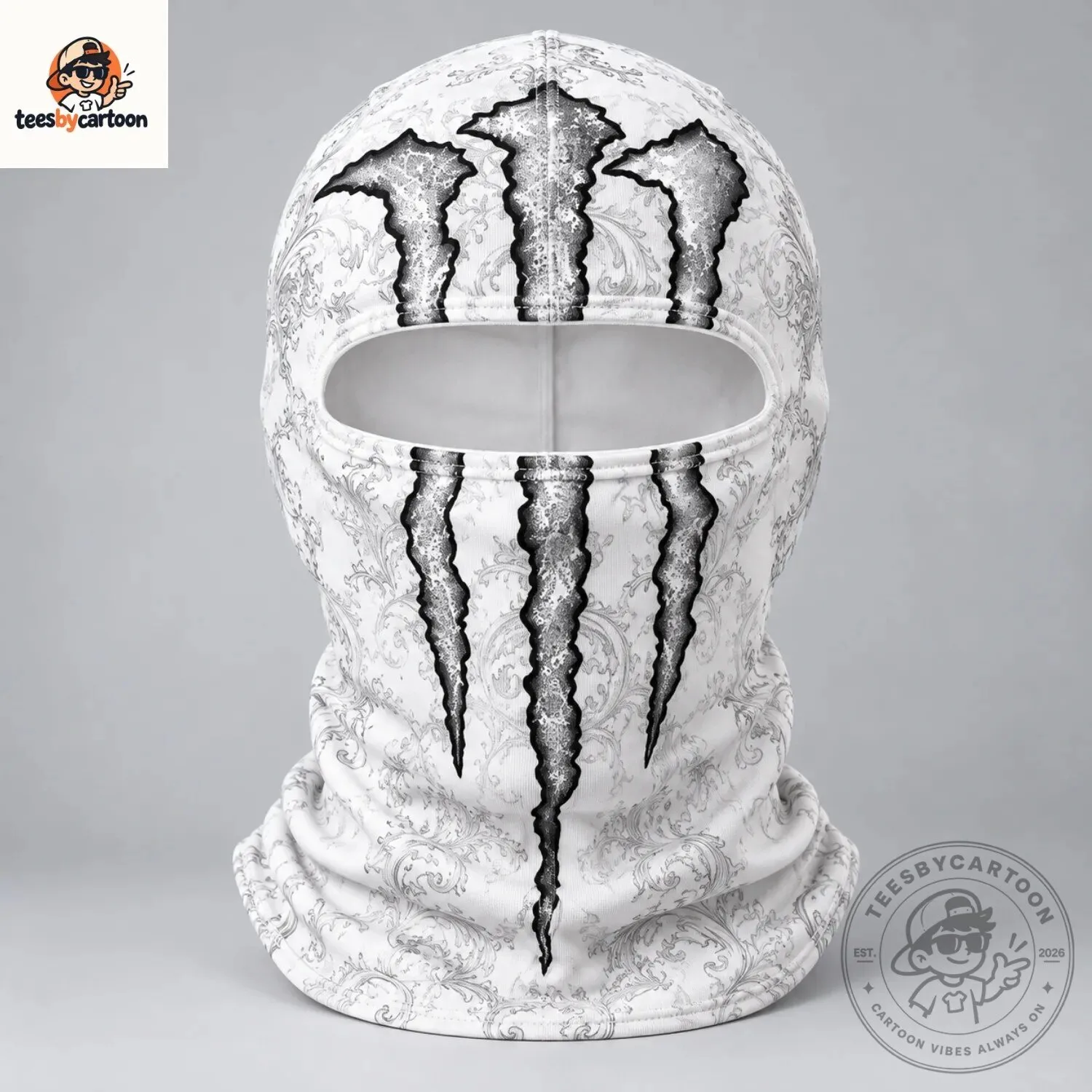 White Monster Energy Claw Style Ski Mask 4 White Monster Energy Claw Style Ski Mask