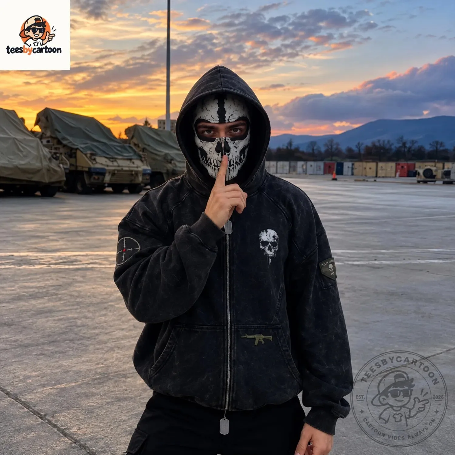 Call of Duty Ghost Bravo Six Going Dark Skull Mask Zip Up Hoodie 5 Call of Duty Ghost Bravo Six Going Dark Skull Mask Zip Up Hoodie