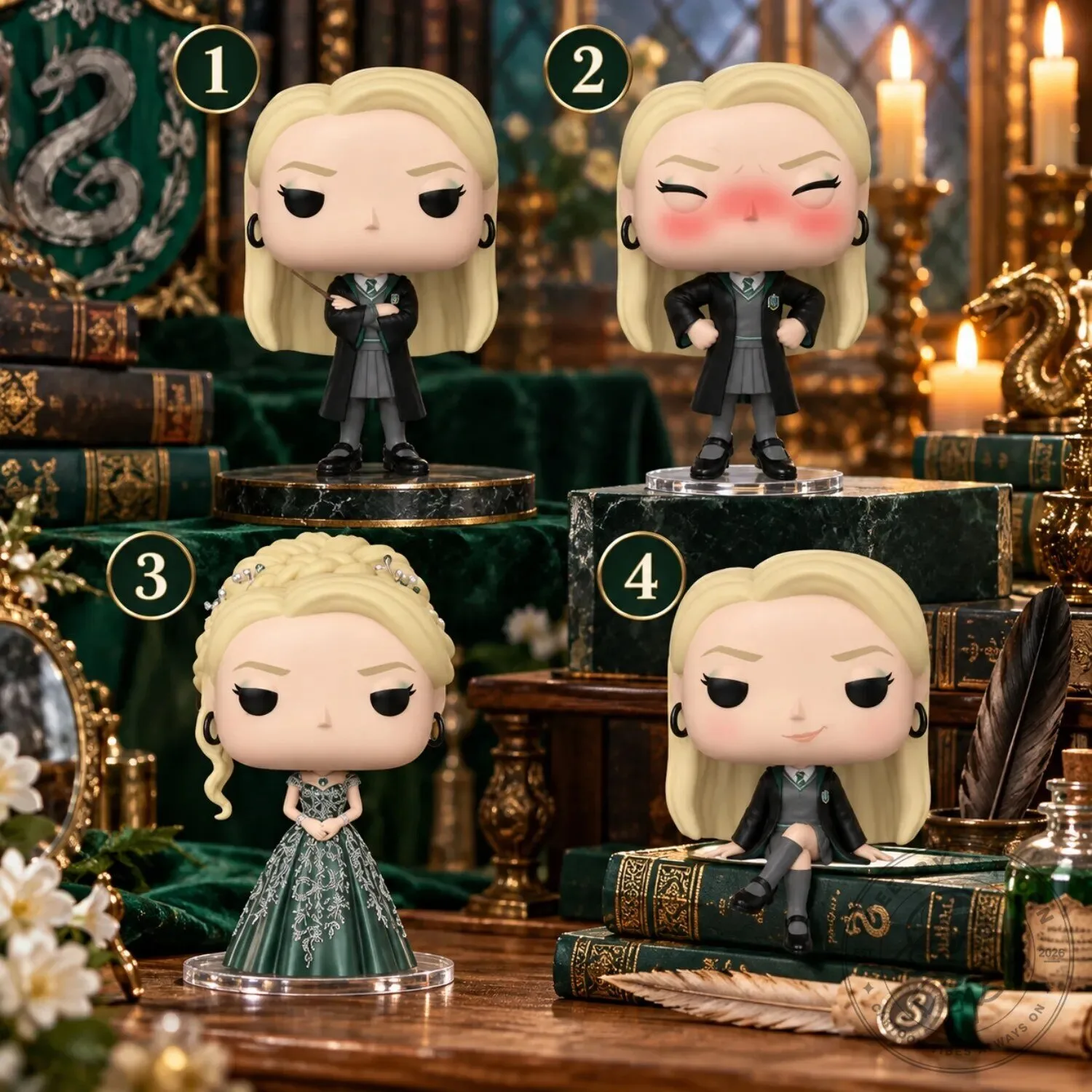 Harry Potter Slytherin Draco Malfoy Female Version Funko Pop Vinyl Figures 3 Harry Potter Slytherin Draco Malfoy Female Version Funko Pop Vinyl Figures